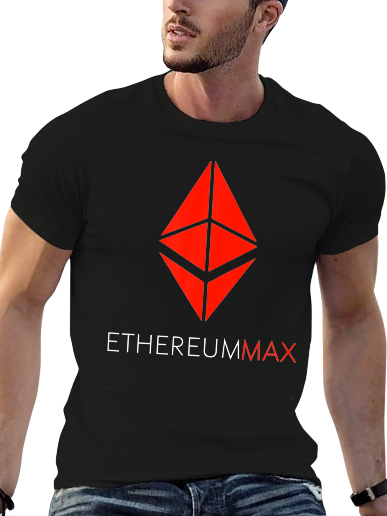 Ethereum Max Logo T-Shirt Crypto Black Tee