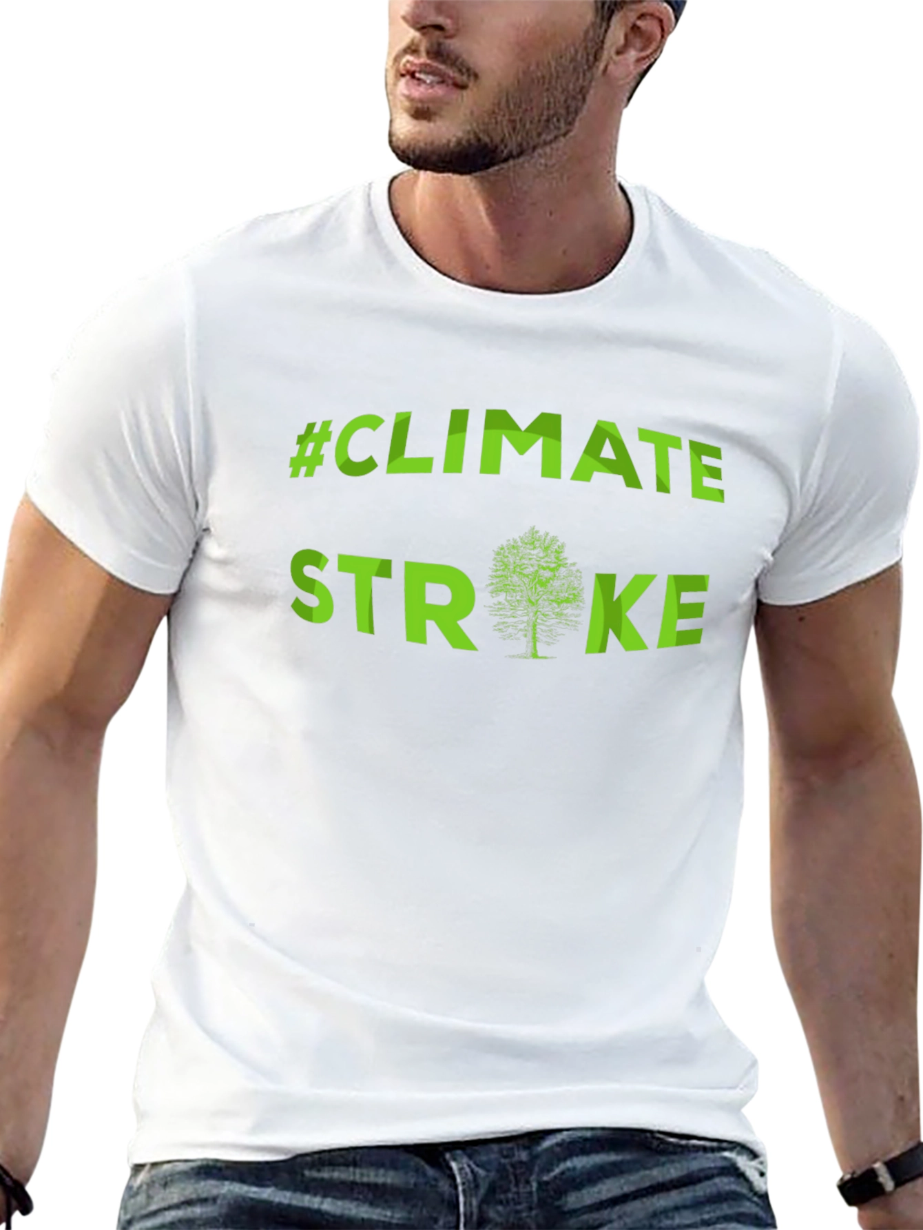 Climate Strike Tree T-Shirt - Green Print