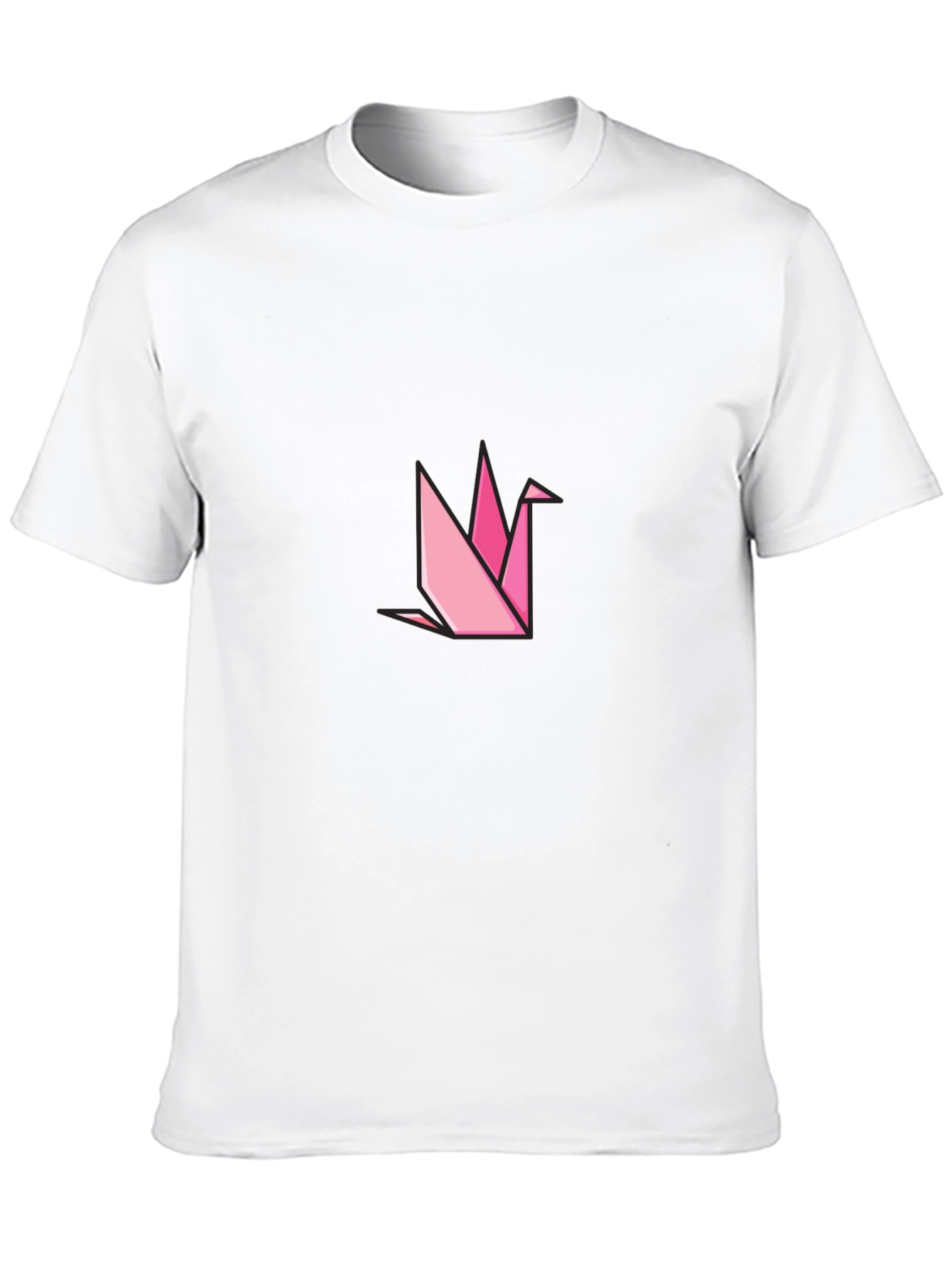 Geometric Origami Crane Black T-Shirt