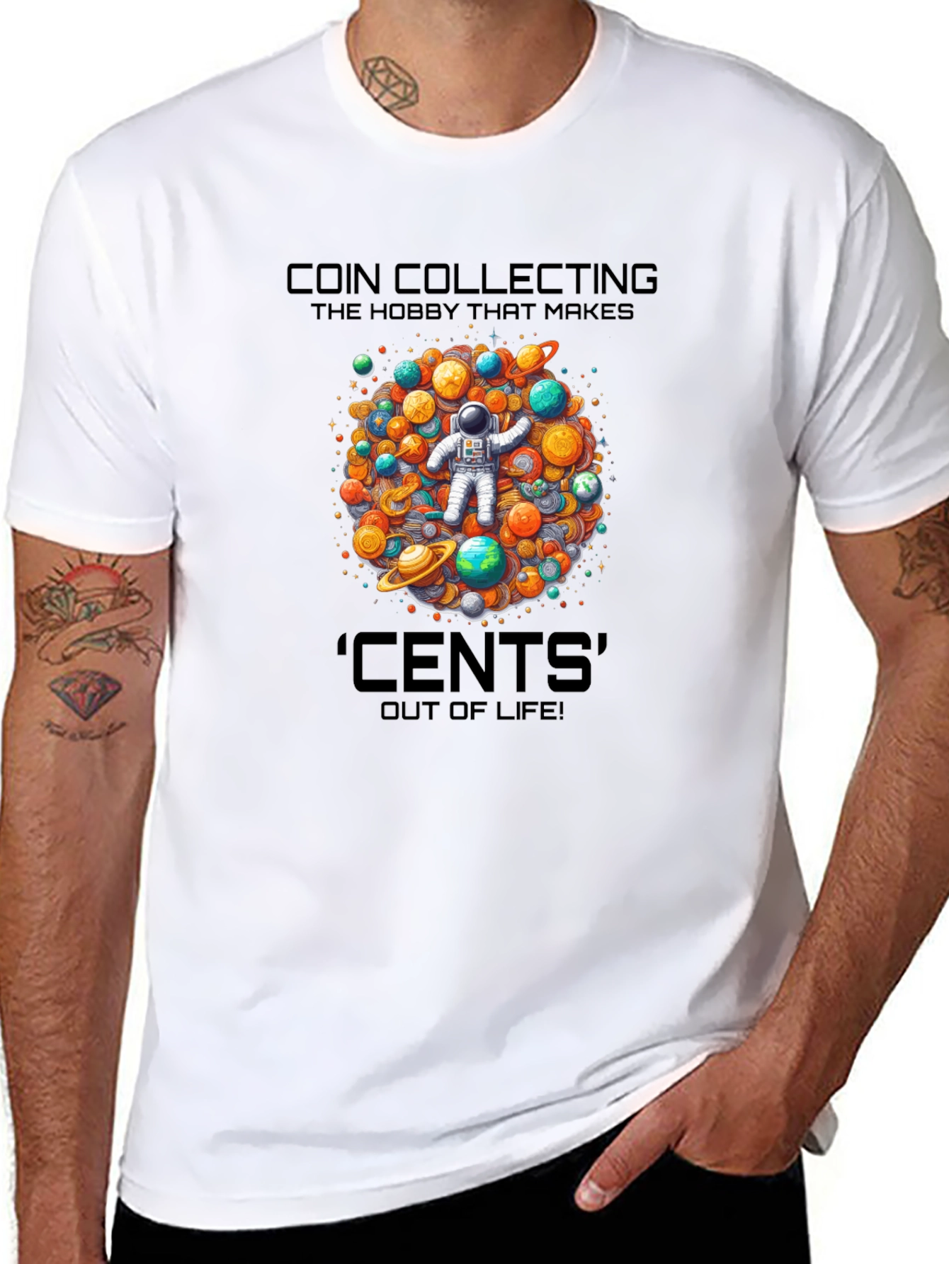 Coin Collecting Hobby T-Shirt - Space Cents