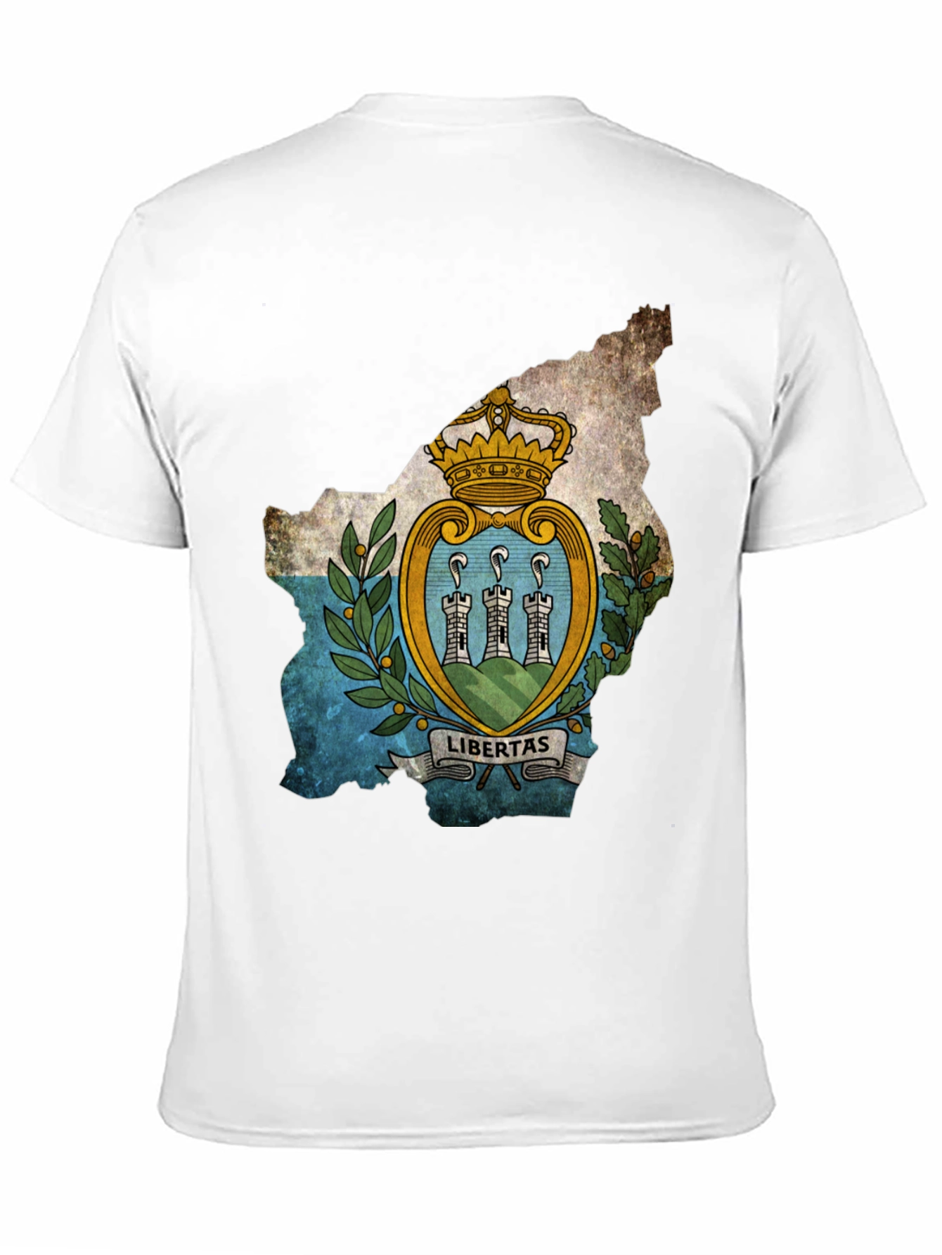 San Marino Flag Map T-Shirt - Black