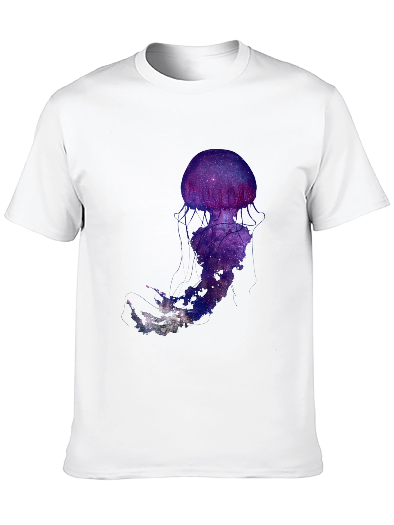 Galaxy Jellyfish Graphic T-Shirt - Black Cotton Blend