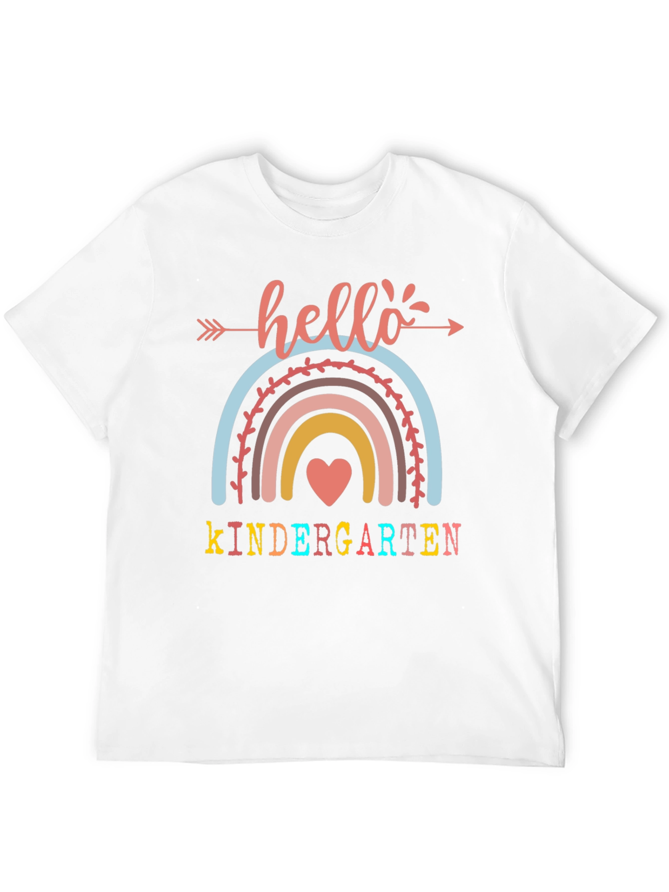 Hello Kindergarten Teacher Shirt Cute Rainbow Tee