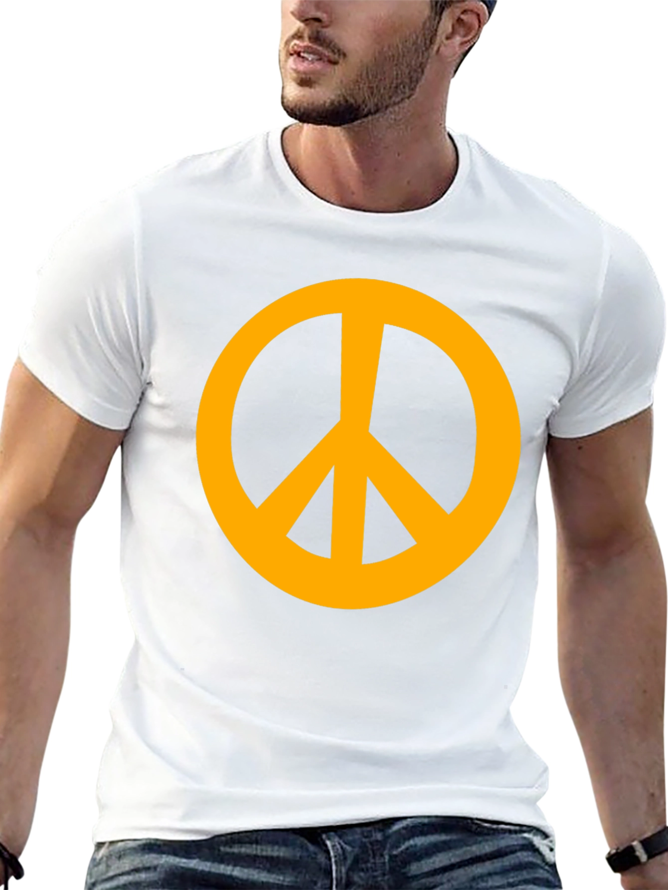 Retro Peace Sign Graphic Tee - Black