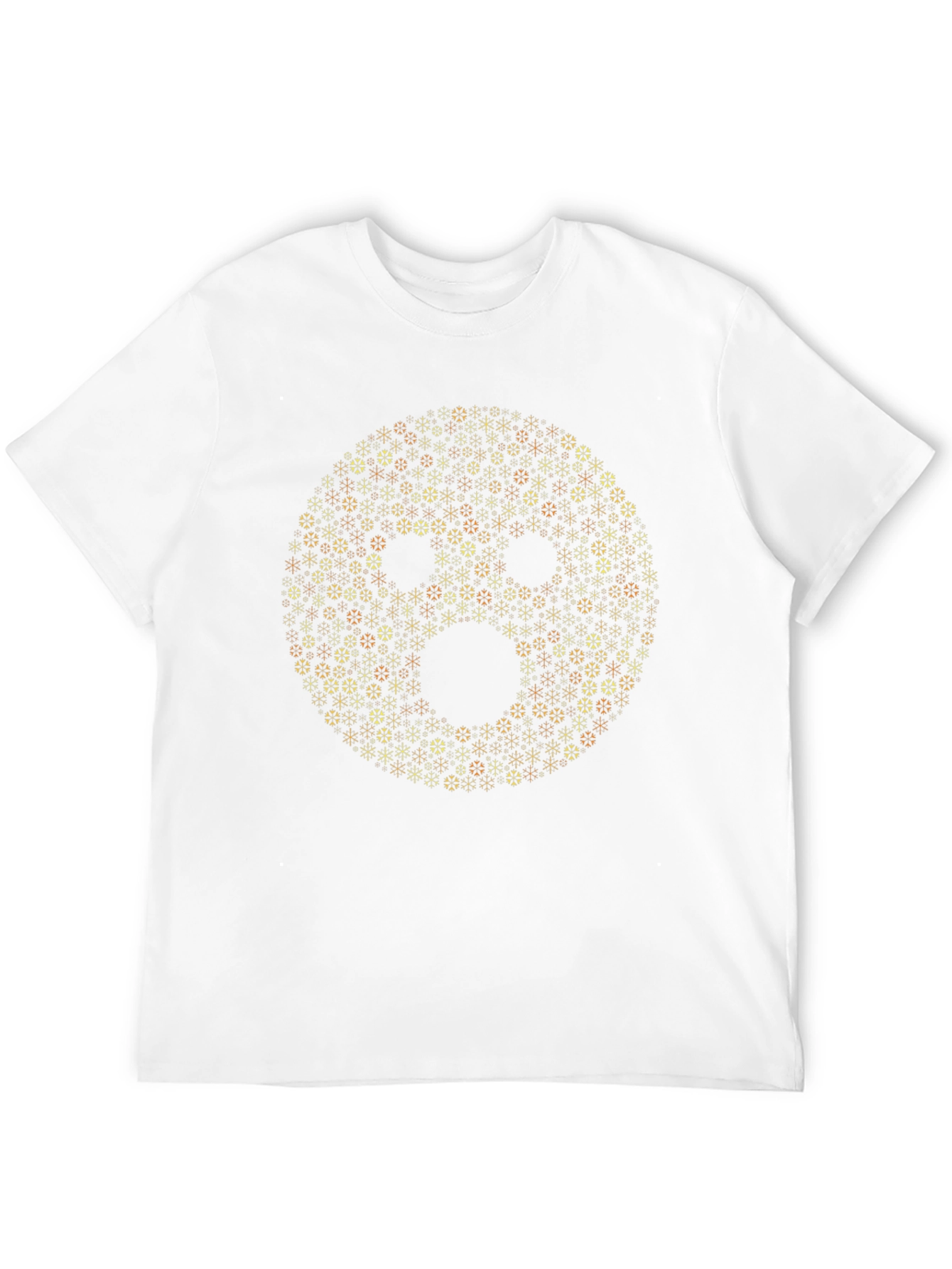 Geometric Smiley Face Graphic Tee - Black Cotton T-Shirt