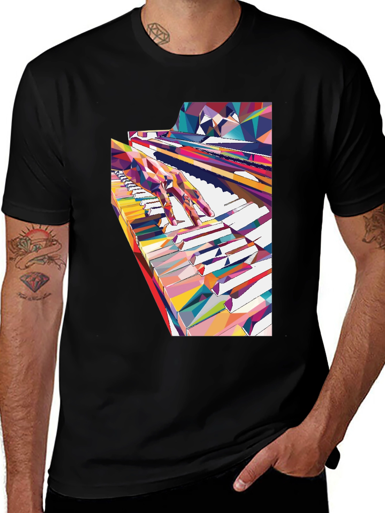Abstract Piano Keys Graphic Tee - Music Lover Shirt