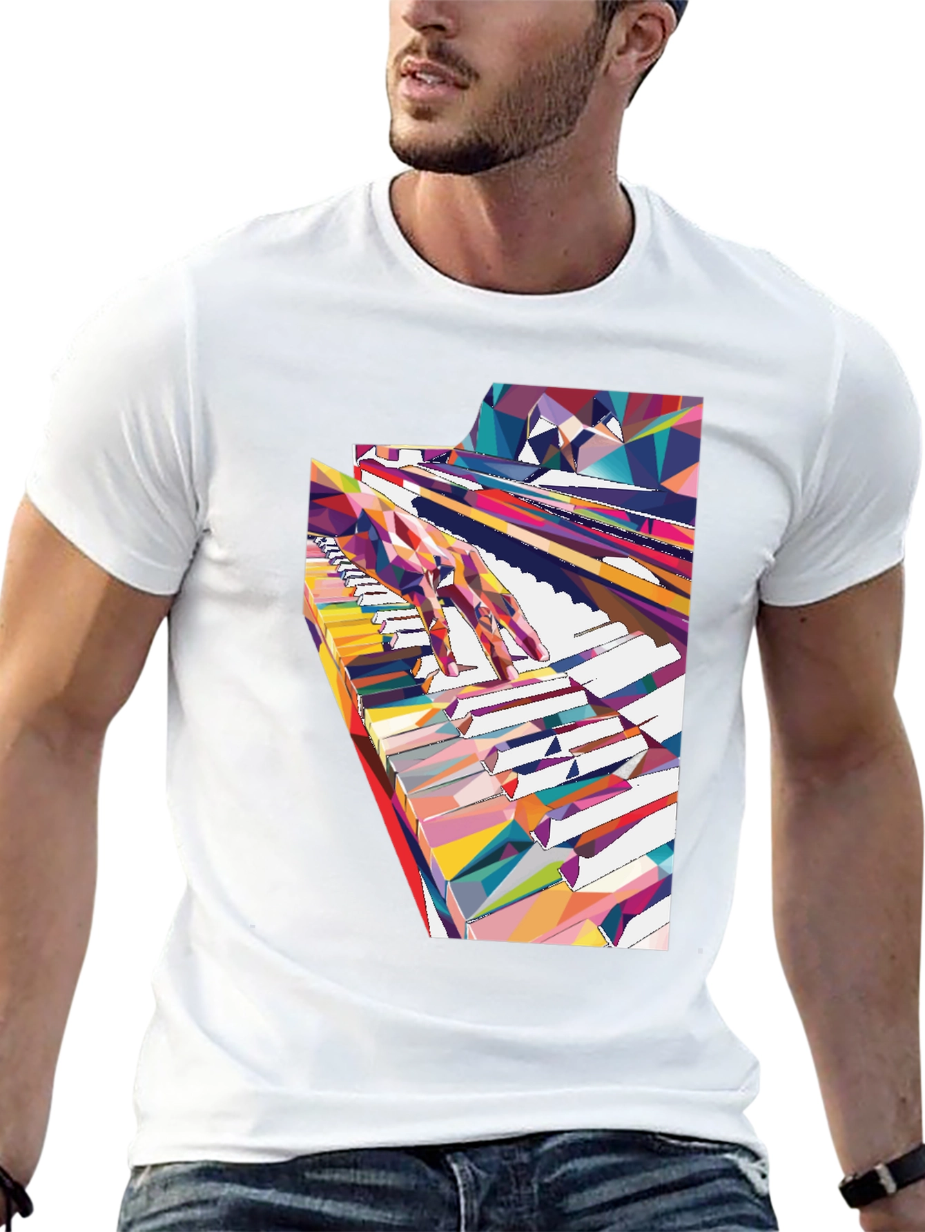 Abstract Piano Keys Graphic Tee - Music Lover Shirt