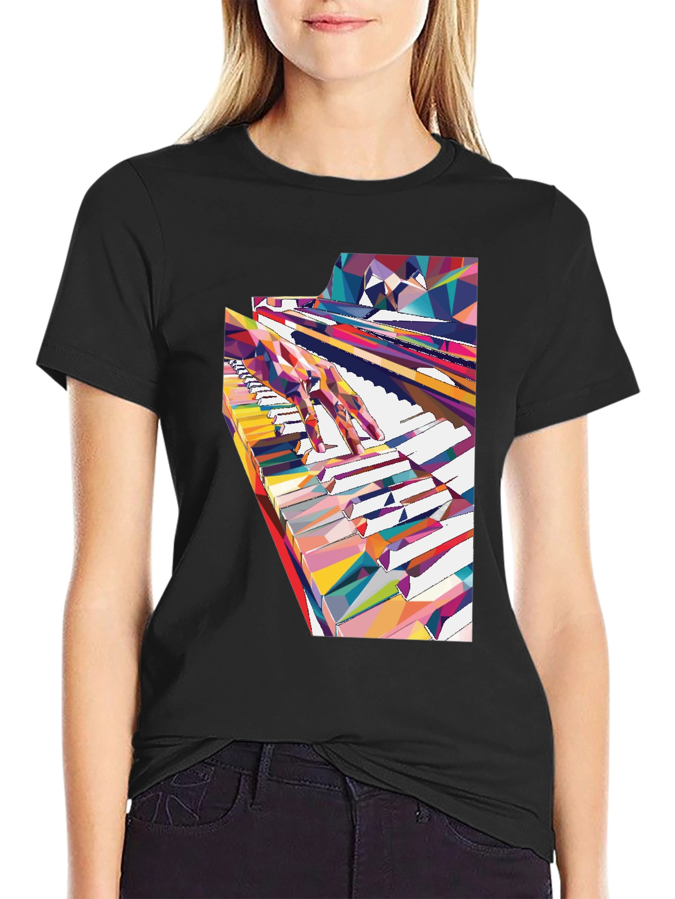 Abstract Piano Keys Graphic Tee - Music Lover Shirt