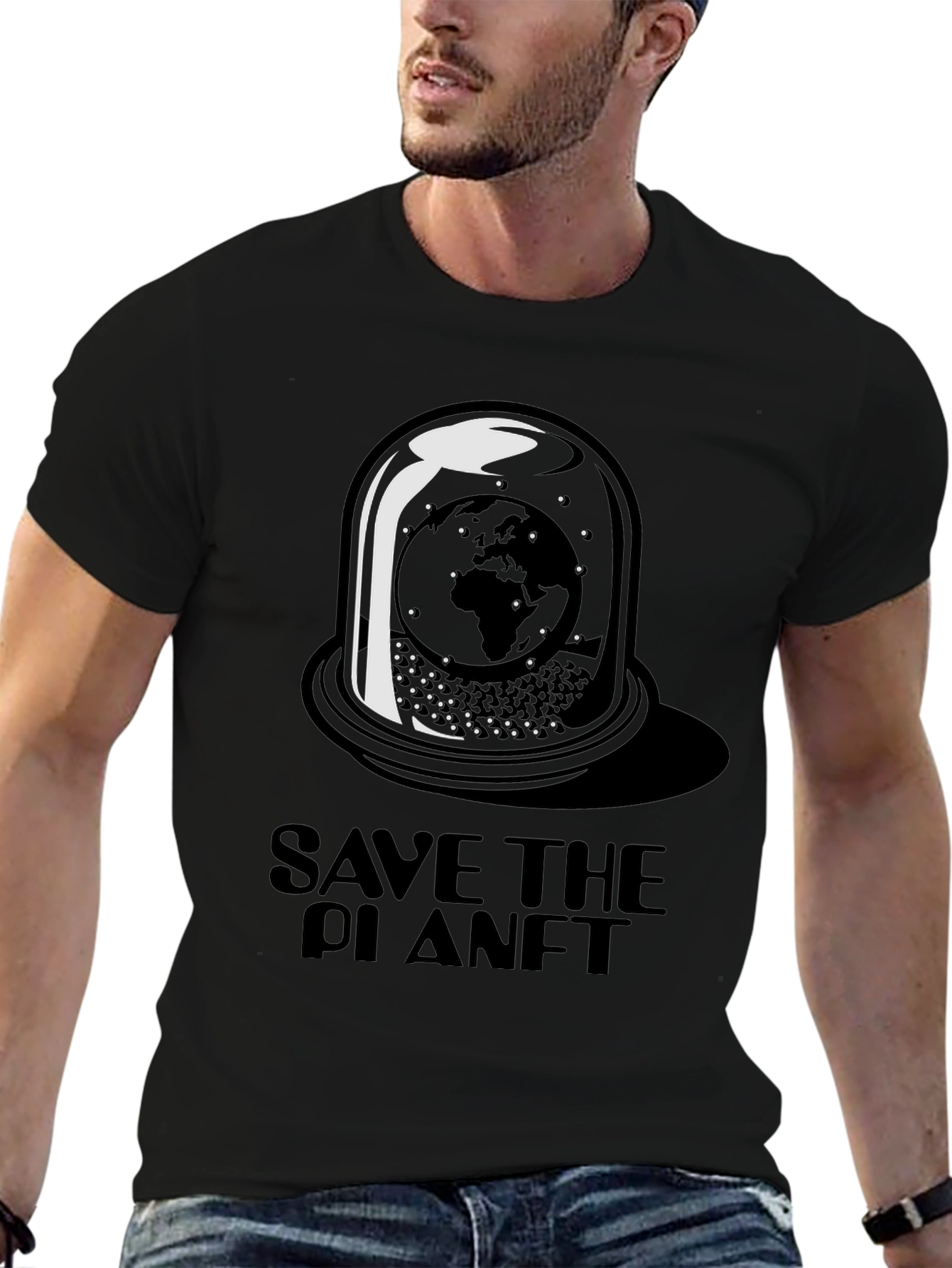 Save the Planet Graphic Tee - Black