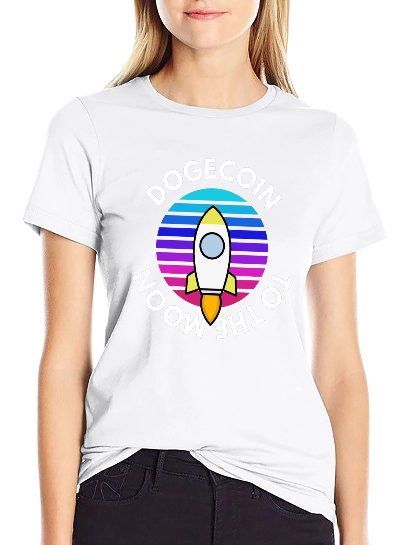 Dogecoin to the Moon Graphic Tee - Crypto Fashion