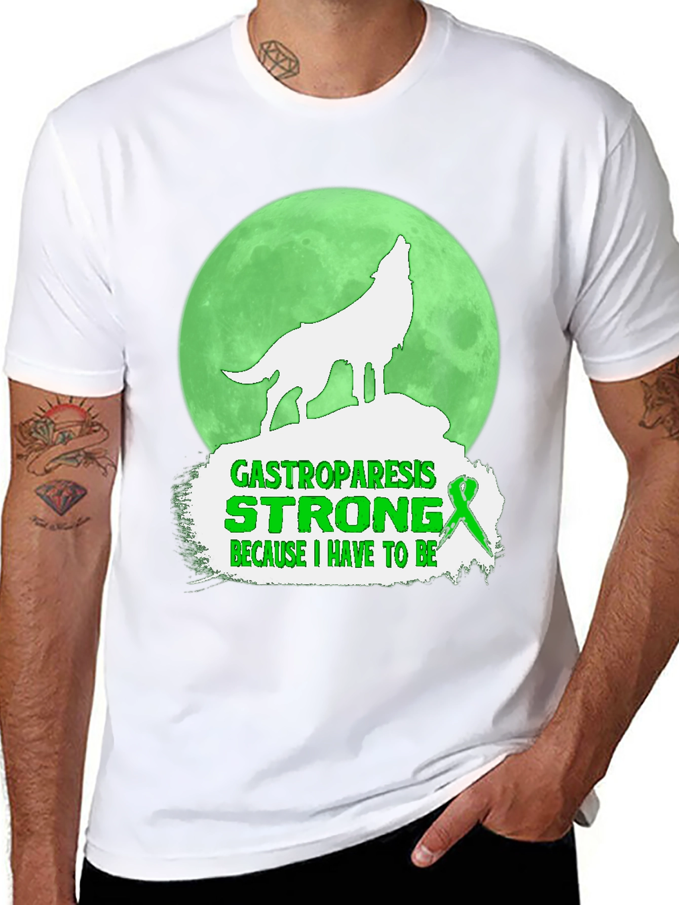 Gastroparesis Strong Wolf Graphic Tee