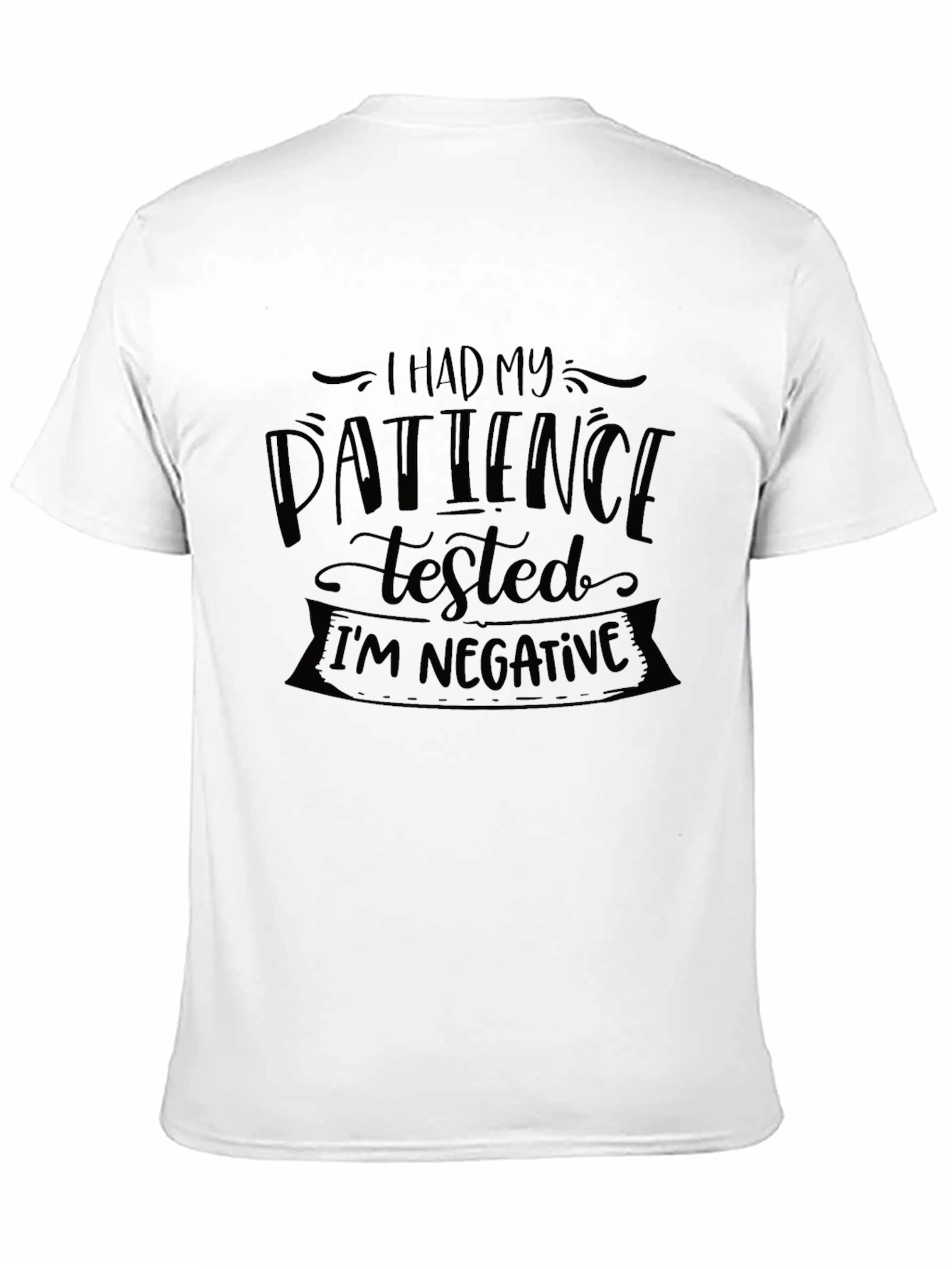 Humorous Patience Tested Graphic Tee - Black