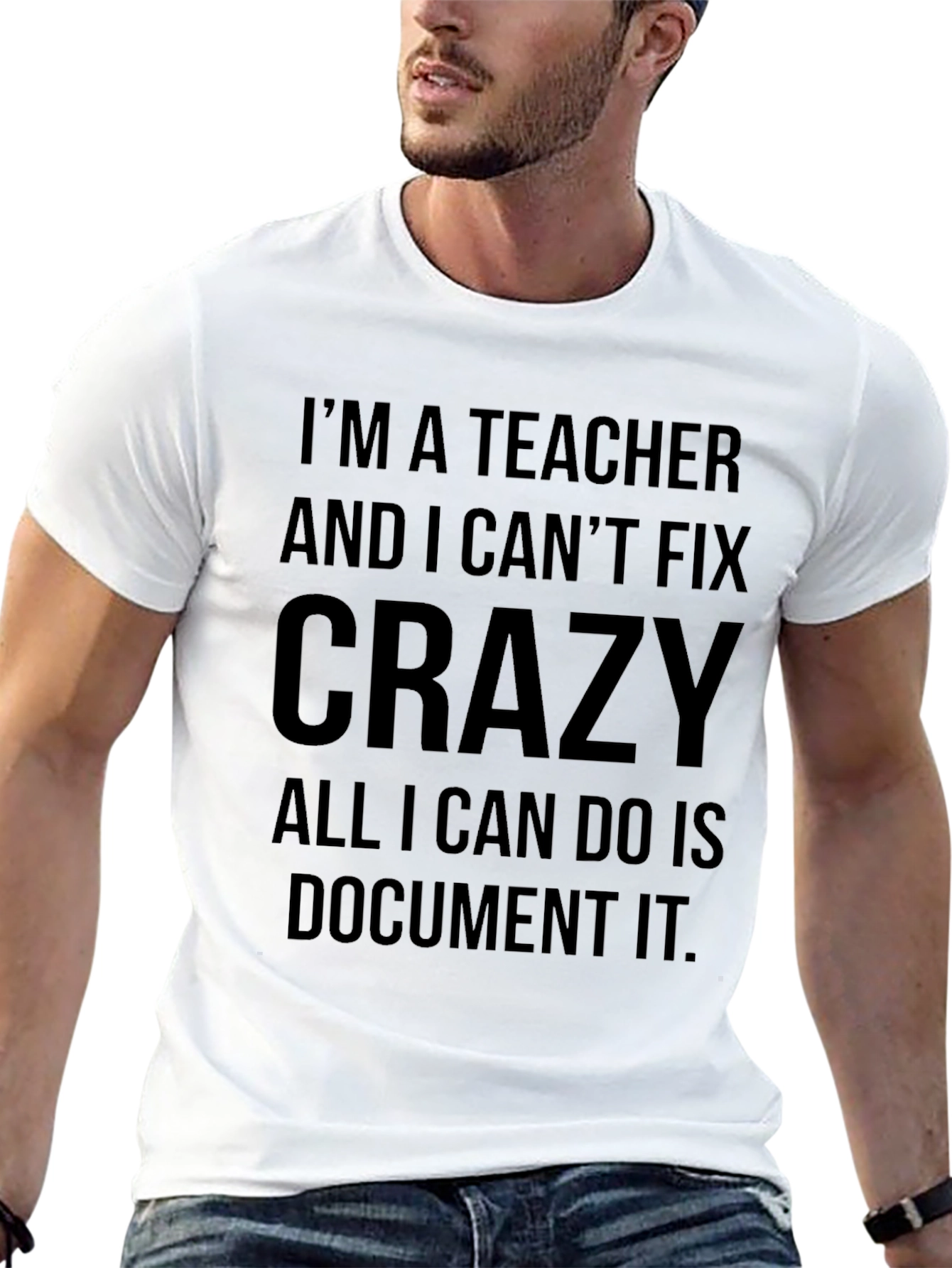 Teacher Crazy Funny Black T-Shirt