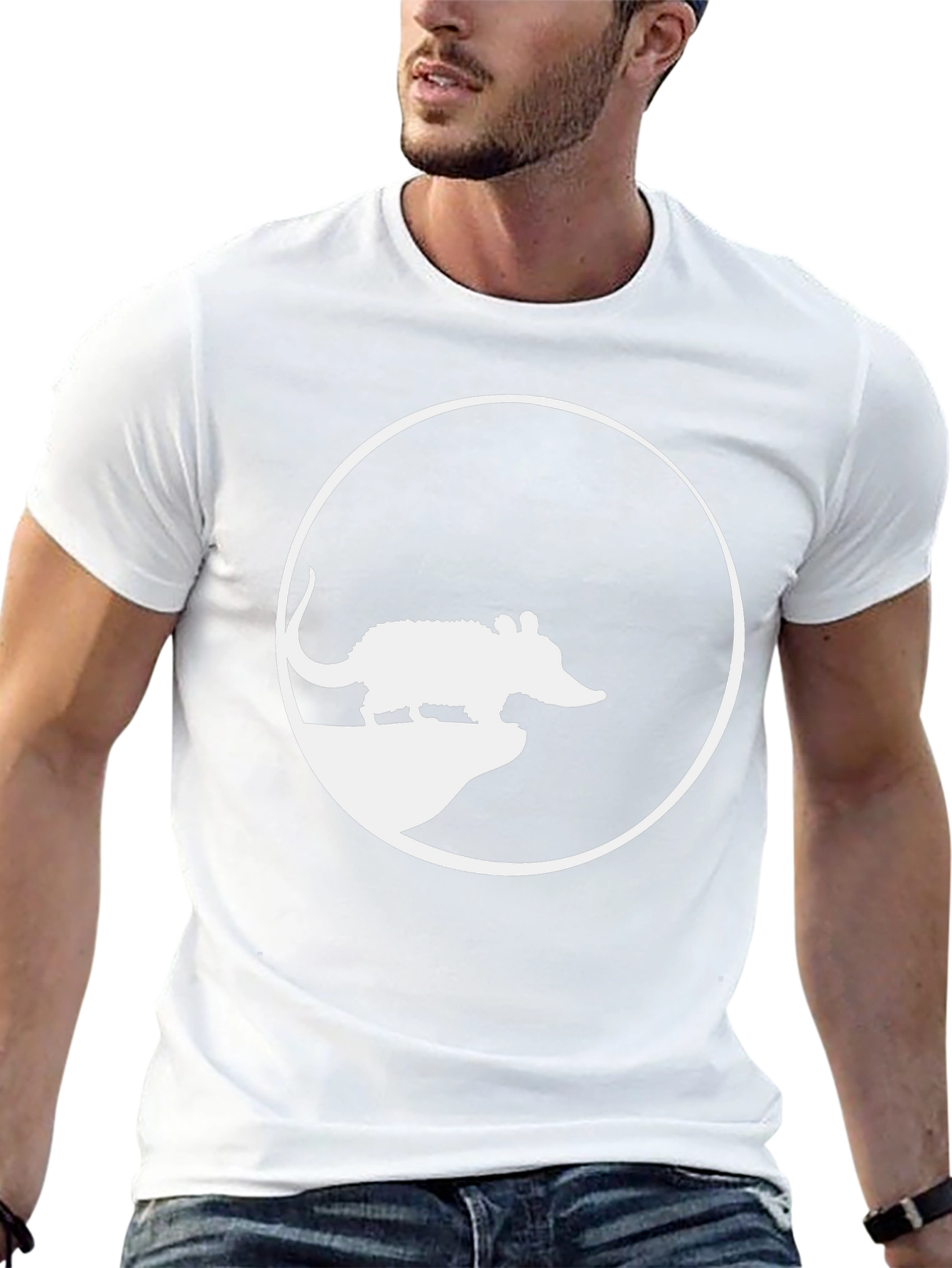 Armadillo Silhouette Graphic Tee - Casual Black T-Shirt