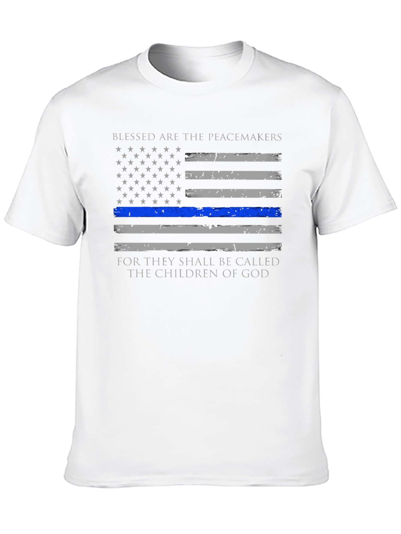 Blessed are the Peacemakers Thin Blue Line T-Shirt