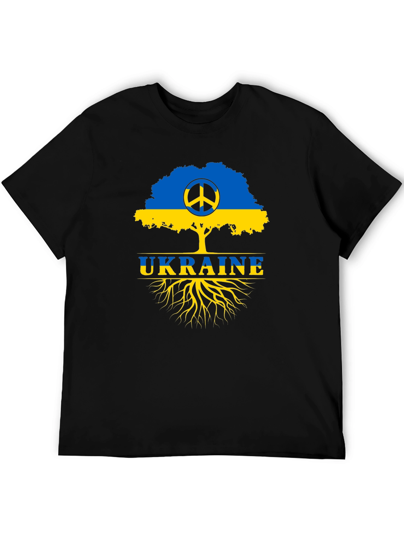 Ukraine Peace Tree Black T-Shirt