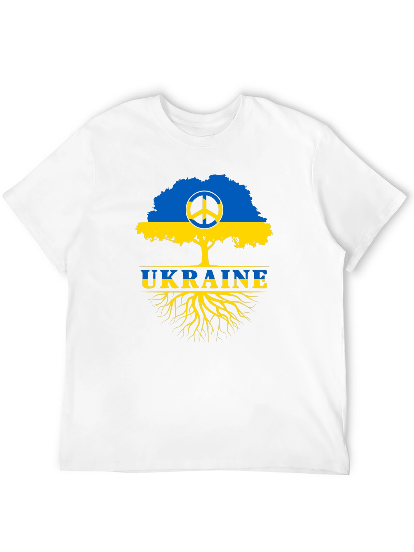 Ukraine Peace Tree Black T-Shirt