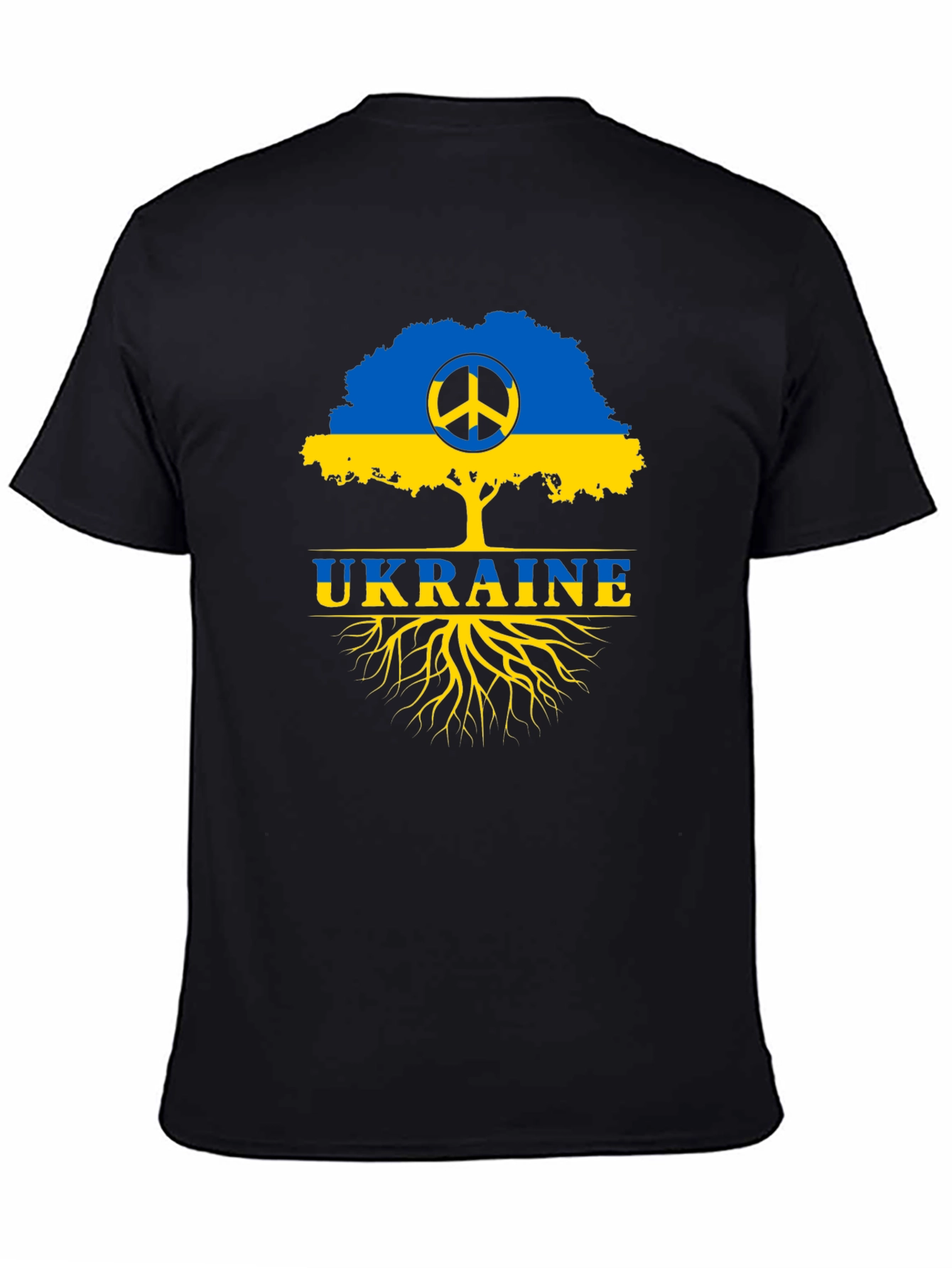Ukraine Peace Tree Black T-Shirt