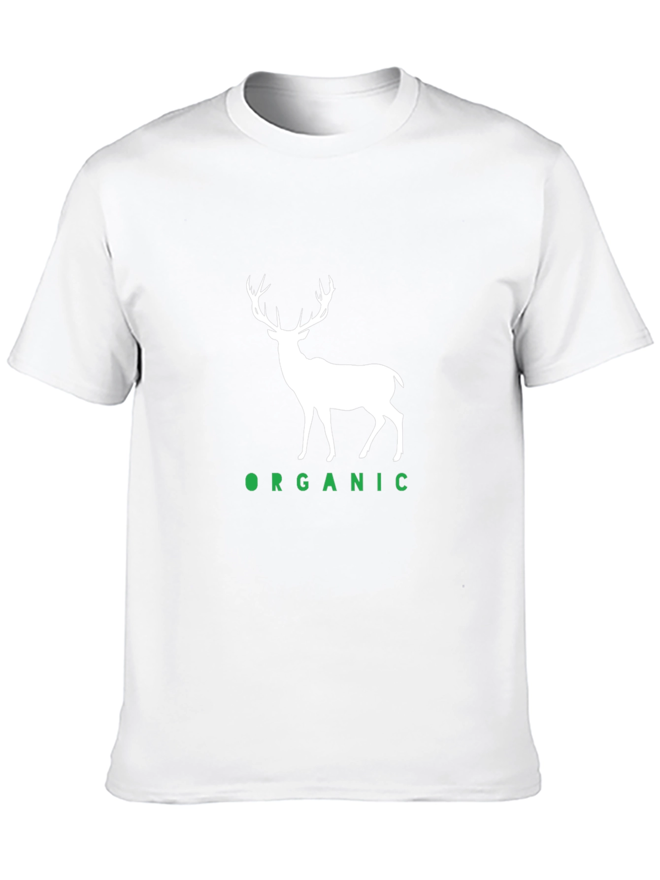 Organic Deer Graphic Tee - Black Cotton T-Shirt