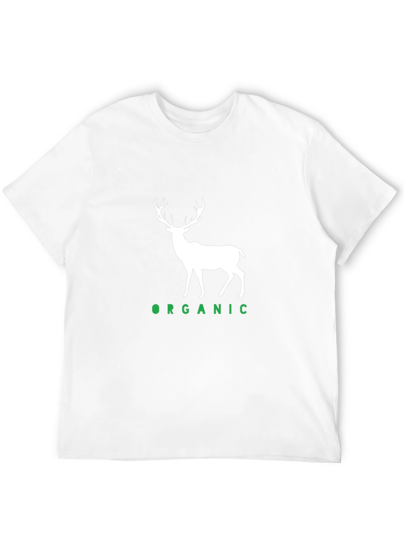Organic Deer Graphic Tee - Black Cotton T-Shirt