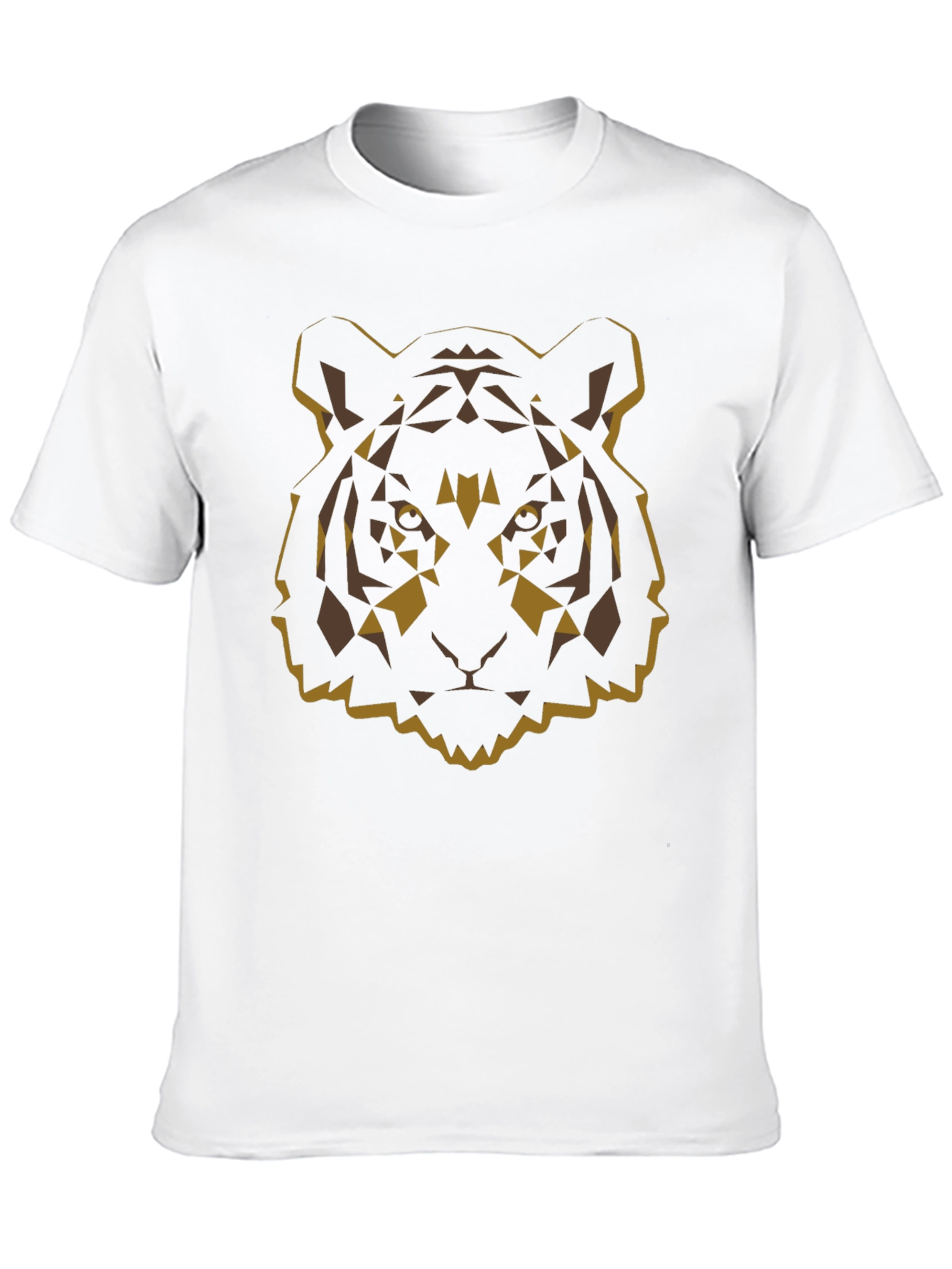 Geometric Tiger Graphic Tee - Black Cotton Blend
