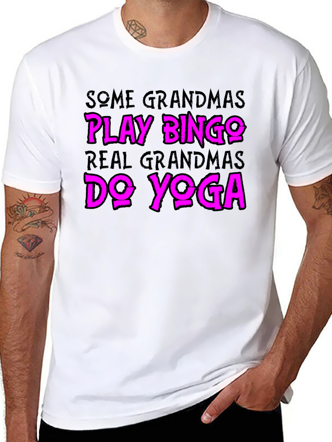 Funny Grandmas Do Yoga Graphic Tee
