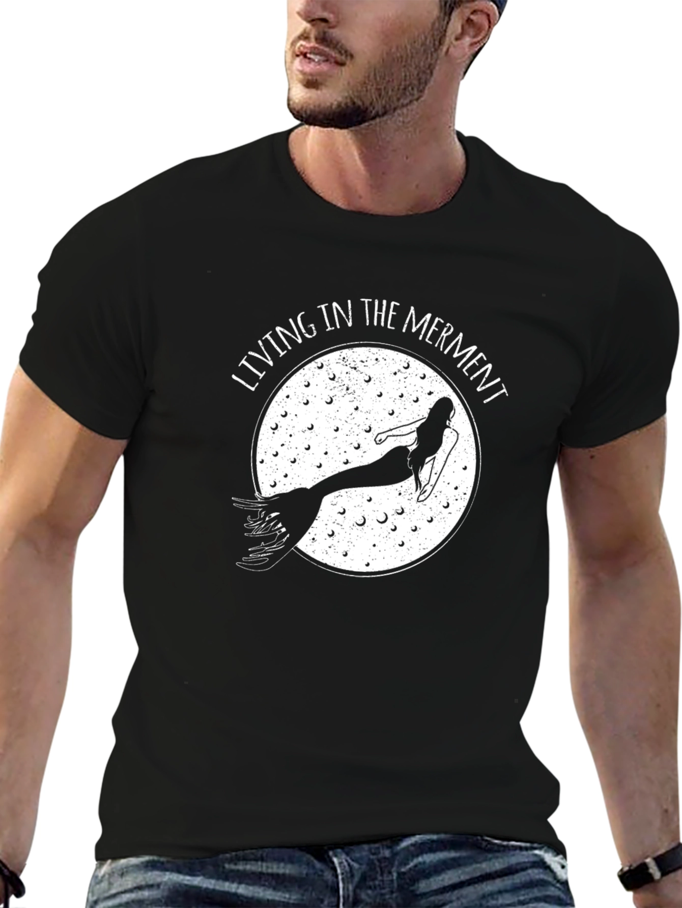 Living in the Merment Black T-Shirt