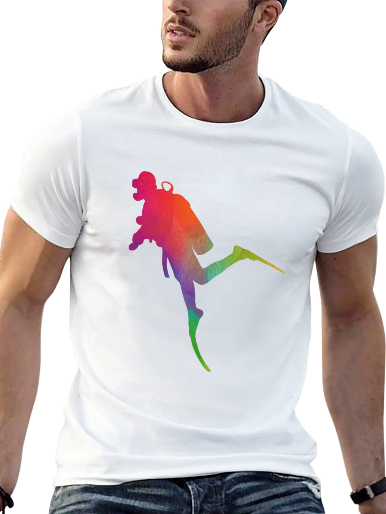Rainbow Diver Black T-Shirt