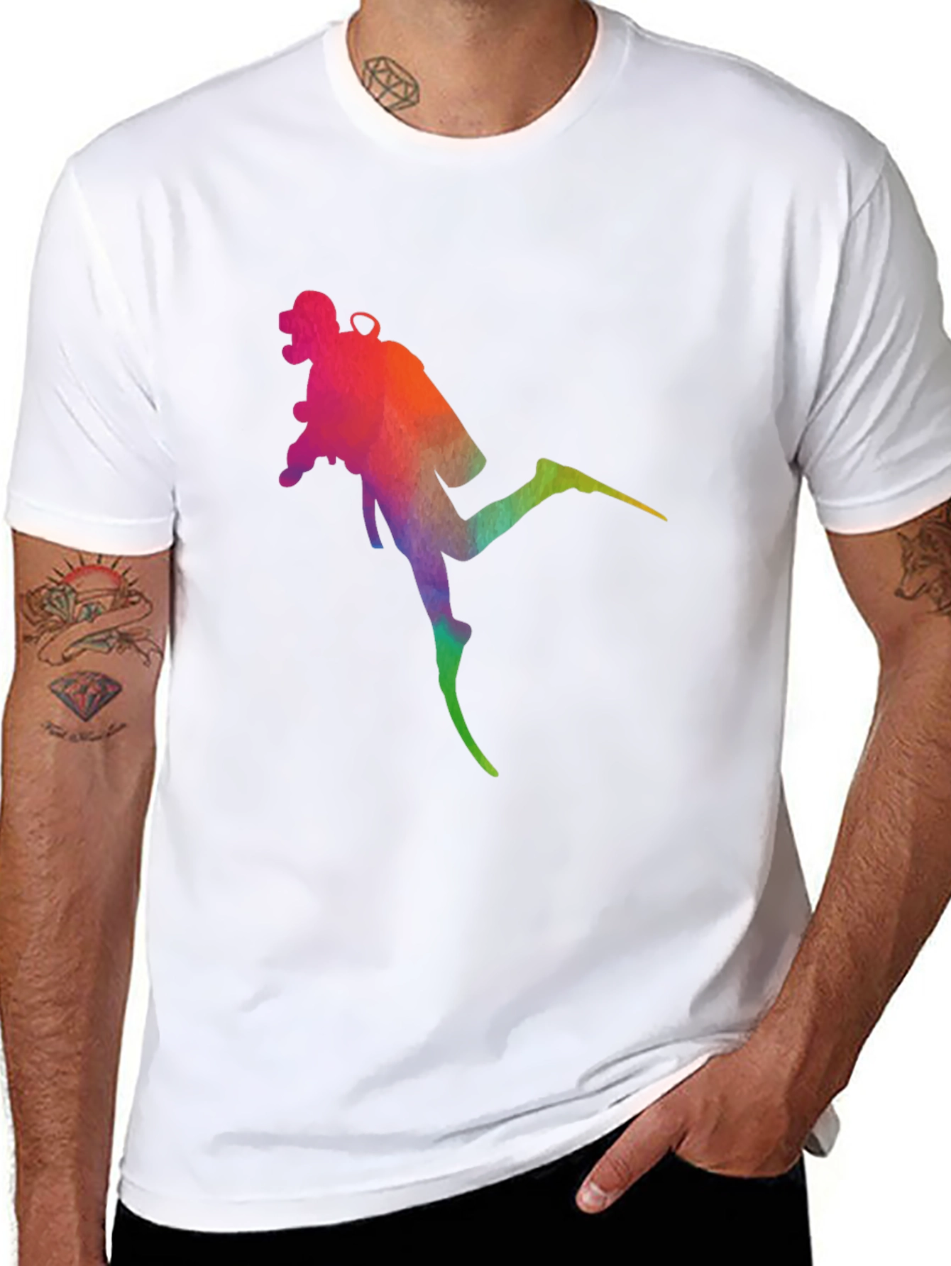 Rainbow Diver Black T-Shirt