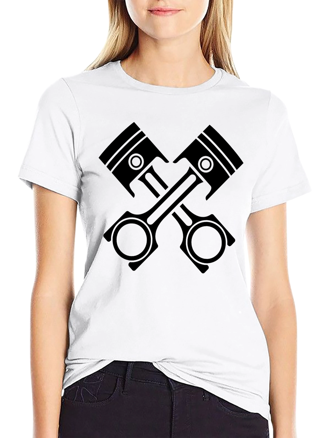 Piston Cross T-Shirt - Black Graphic Tee
