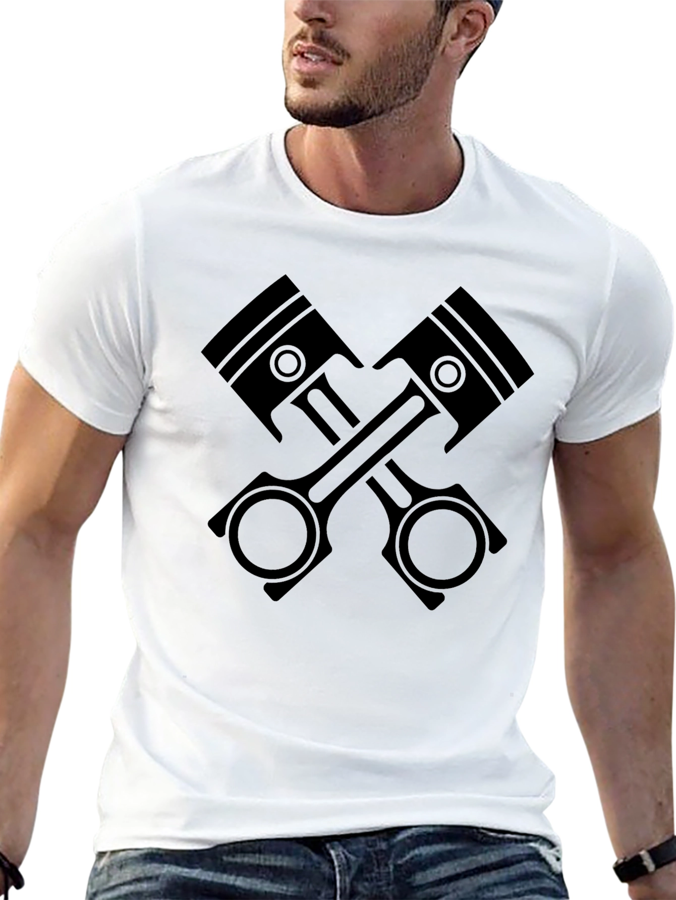 Piston Cross T-Shirt - Black Graphic Tee