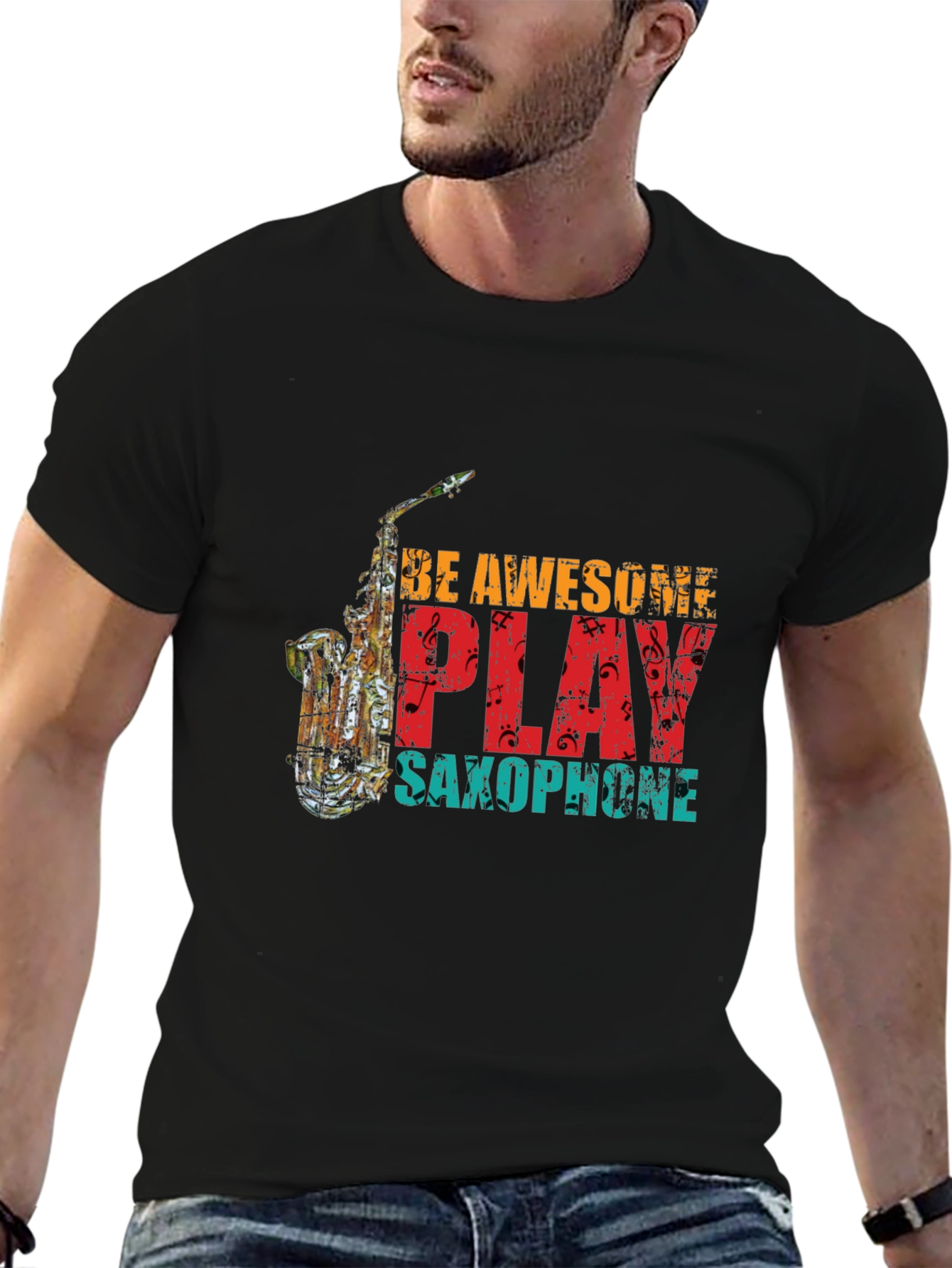 Be Awesome Play Saxophone Graphic Tee