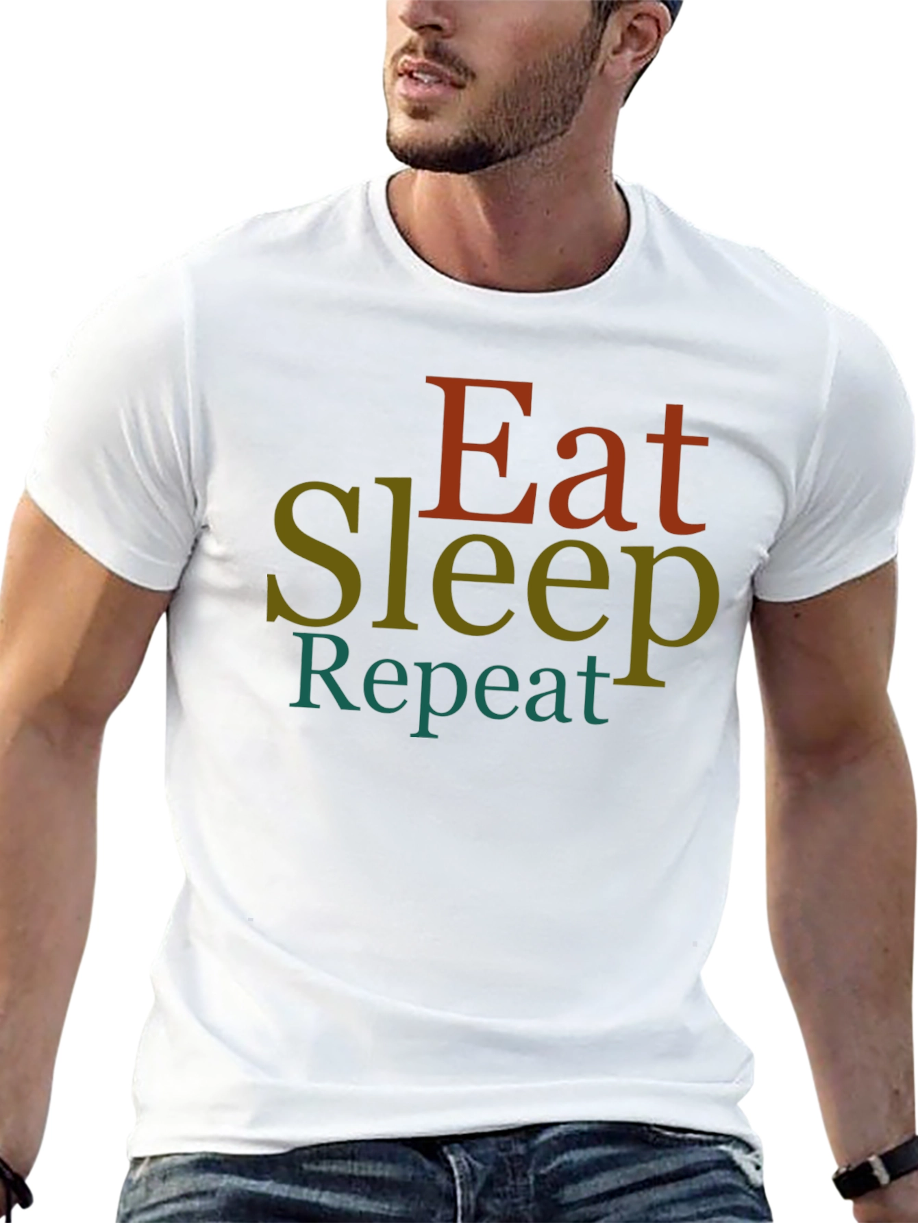 Eat Sleep Repeat Graphic Tee - Black T-Shirt