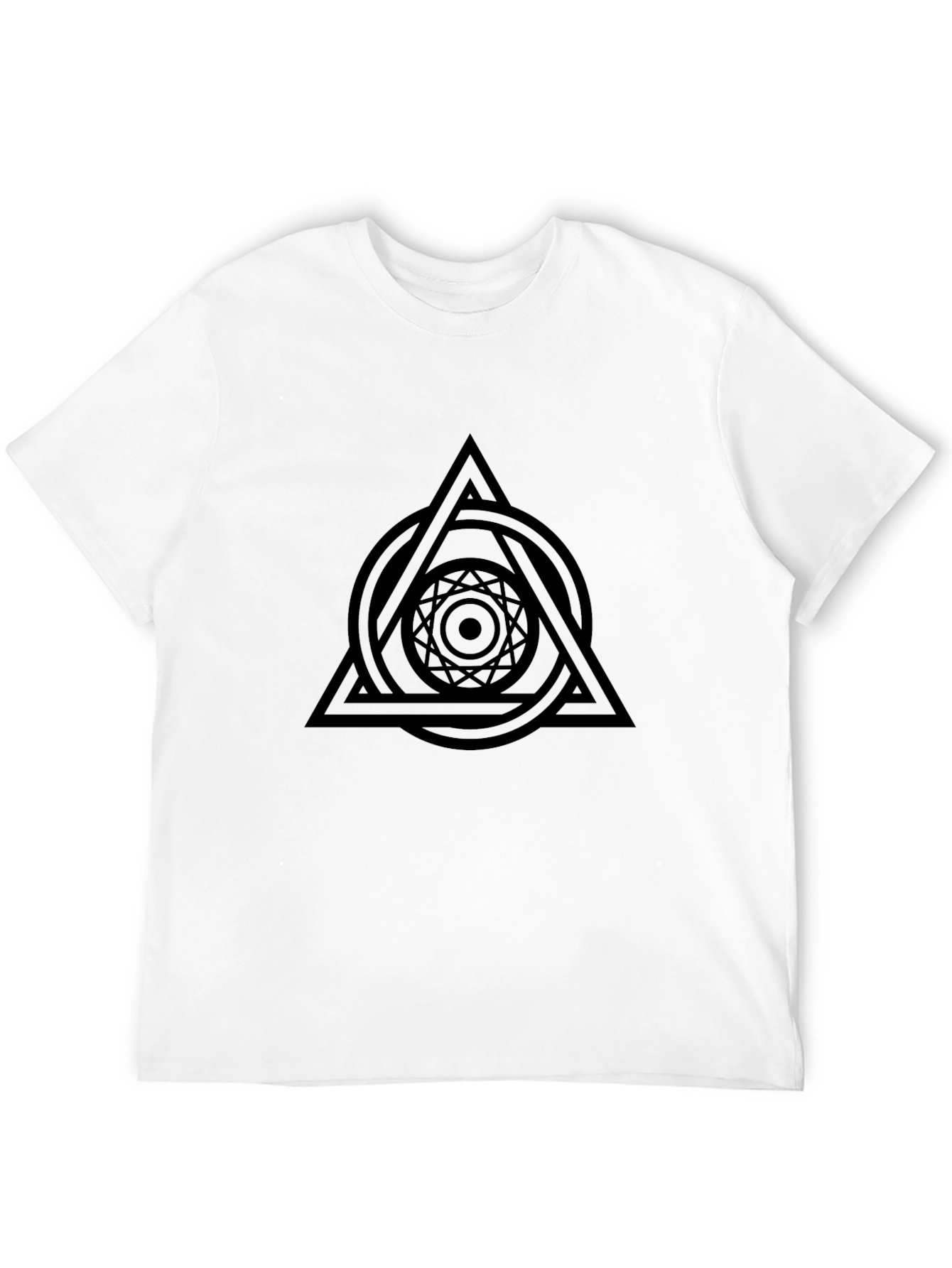 Geometric Black T-Shirt for Men