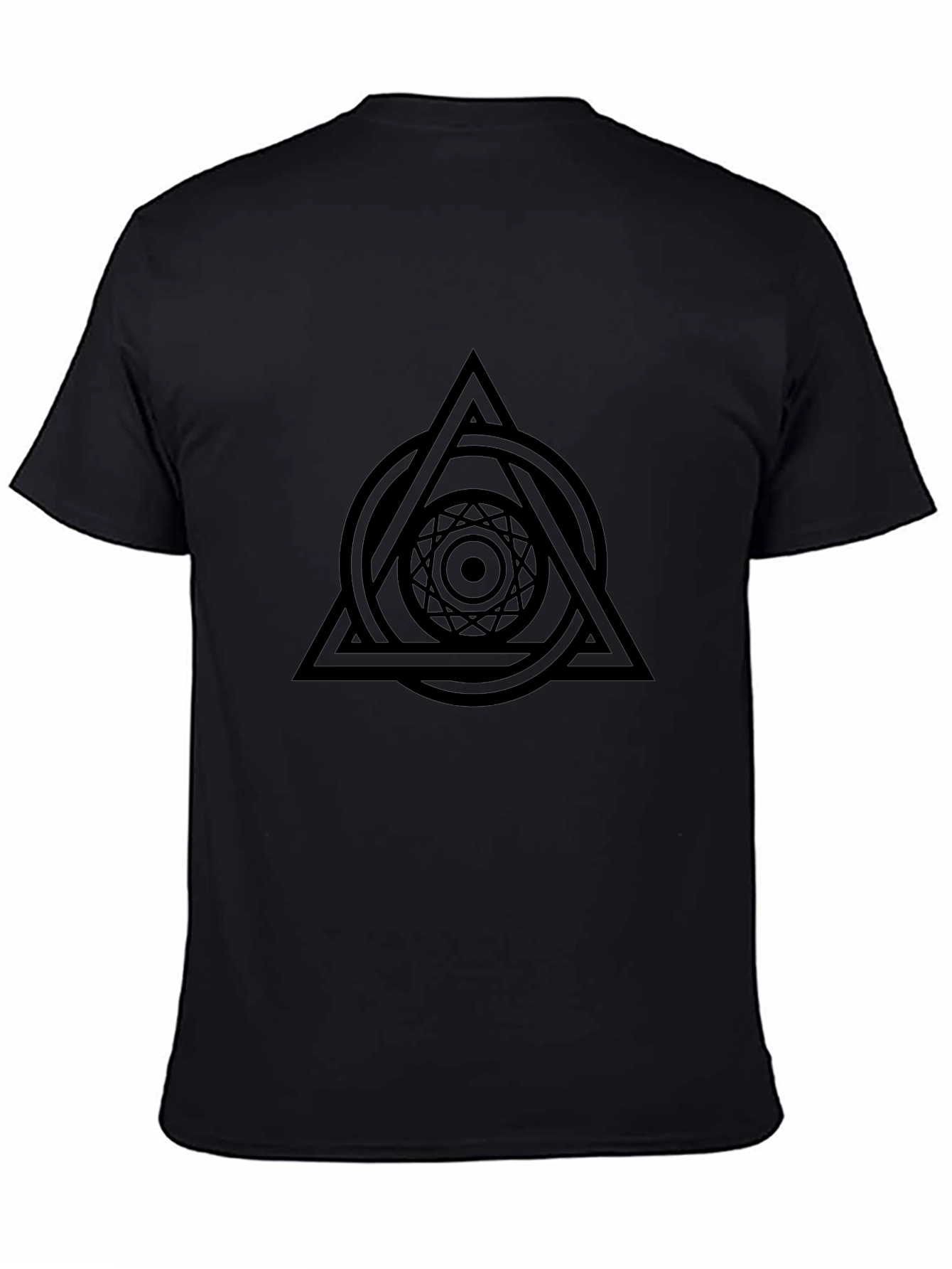 Geometric Black T-Shirt for Men