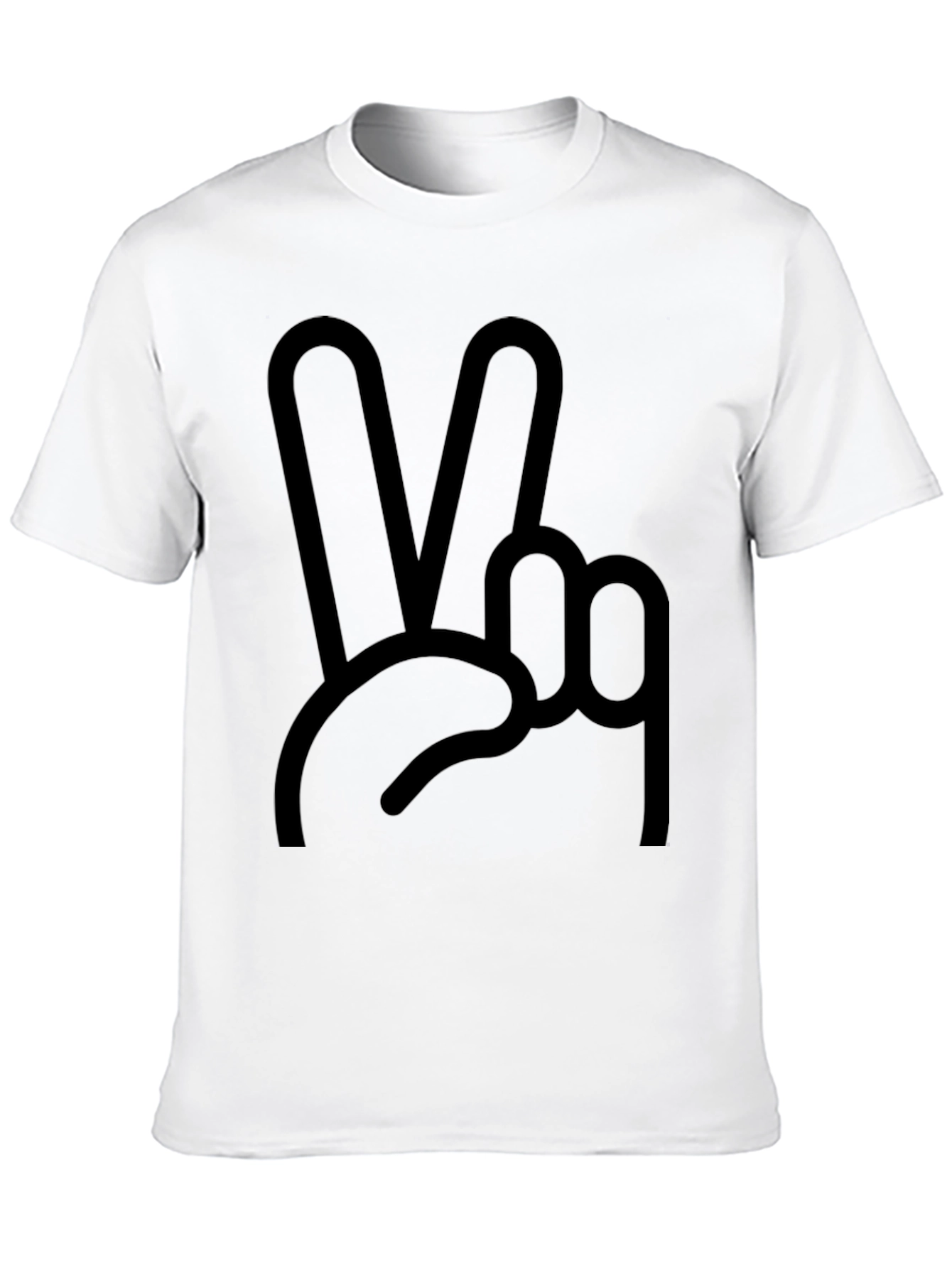 Peace Sign Graphic Tee - Black Cotton Blend Shirt