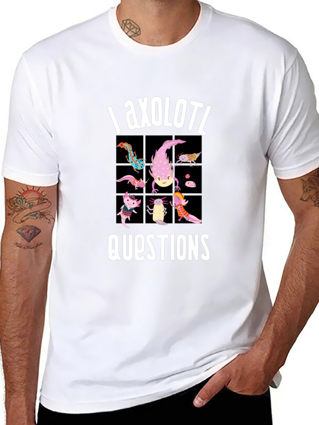 Axolotl Questions Funny Graphic T-Shirt