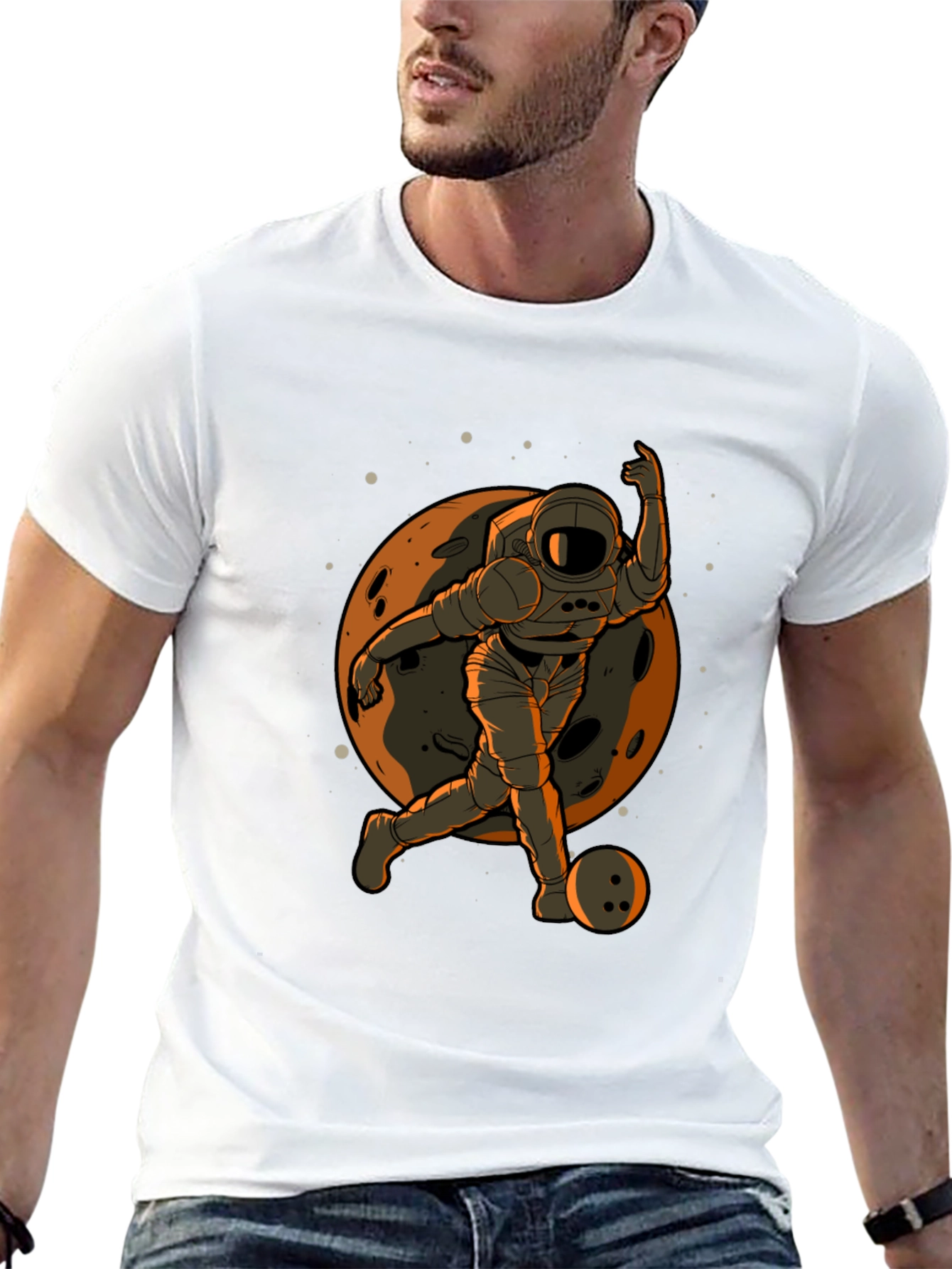 Astronaut Bowling T-Shirt - Space Themed Apparel