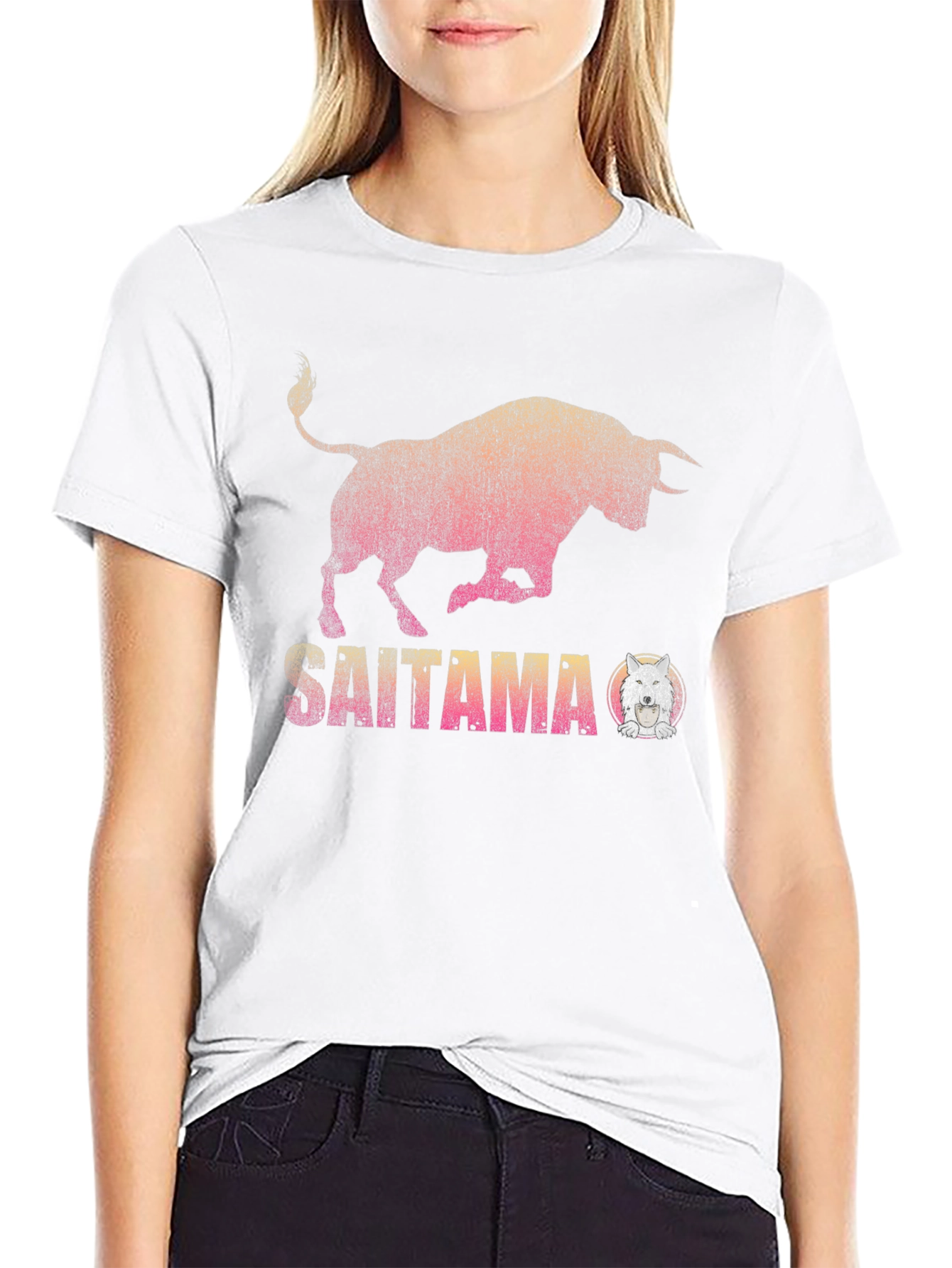 Saitama Bull Graphic Tee - Stylish Black T-Shirt