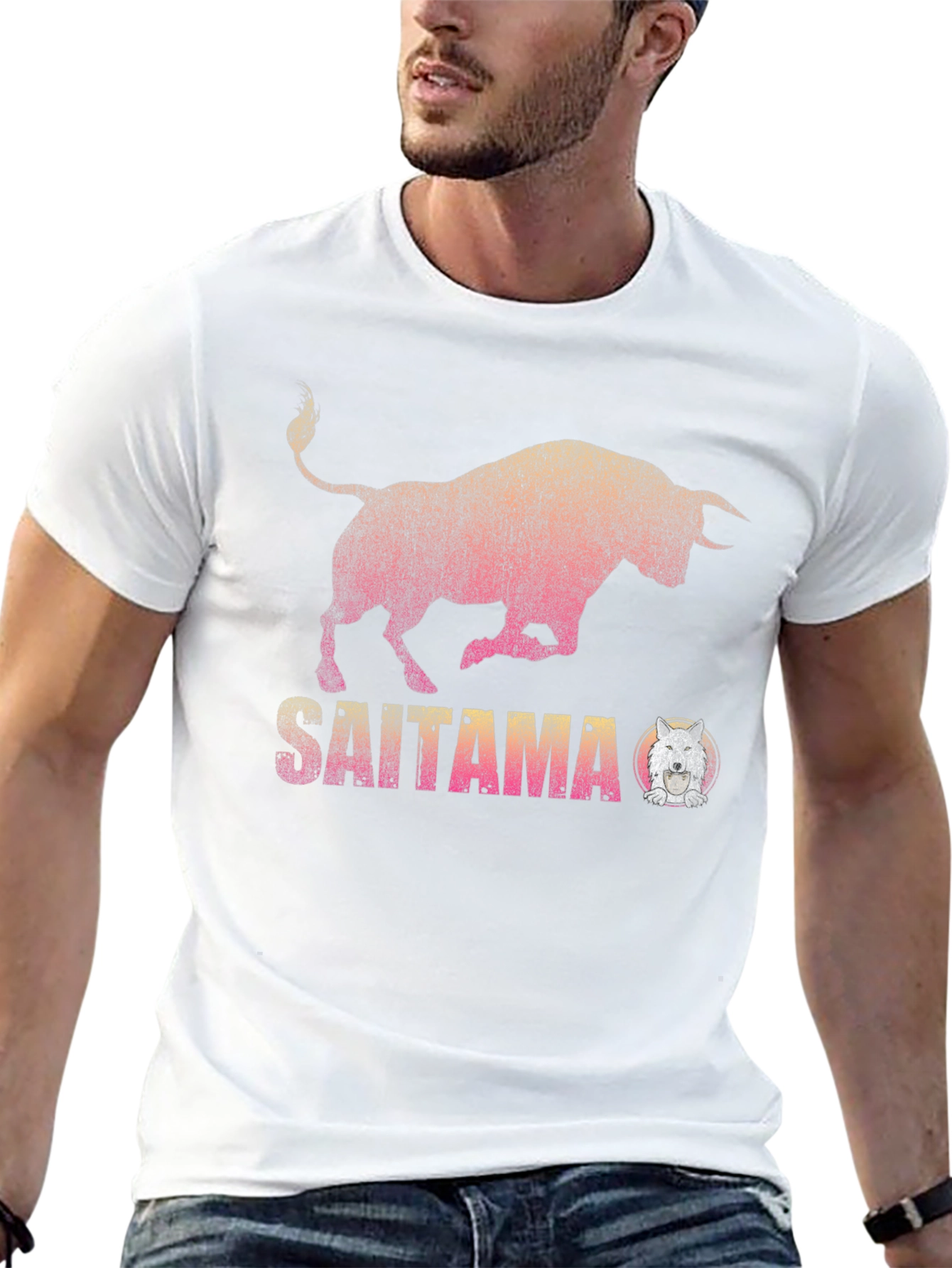 Saitama Bull Graphic Tee - Stylish Black T-Shirt