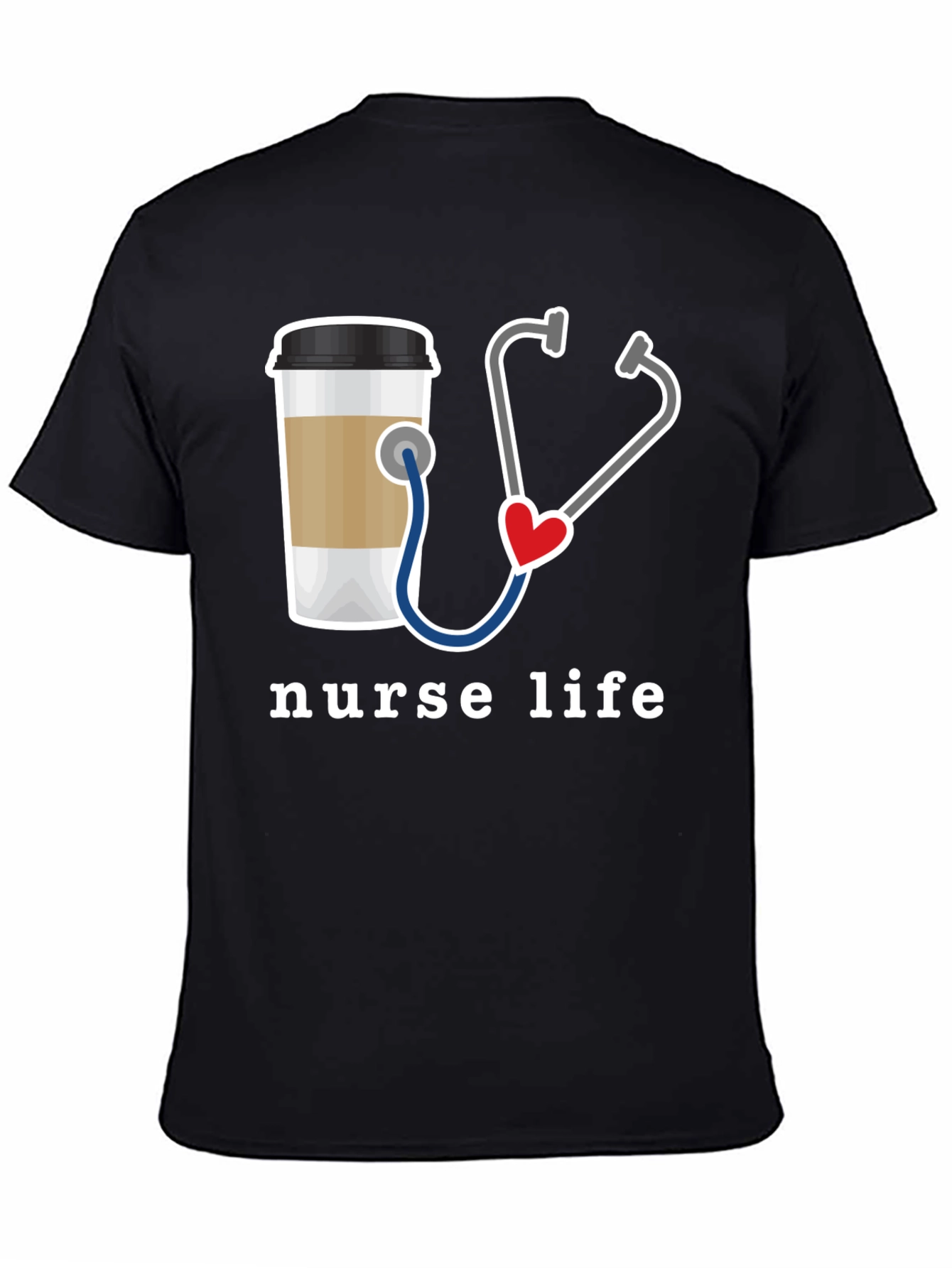 Nurse Life T-Shirt - Coffee & Stethoscope