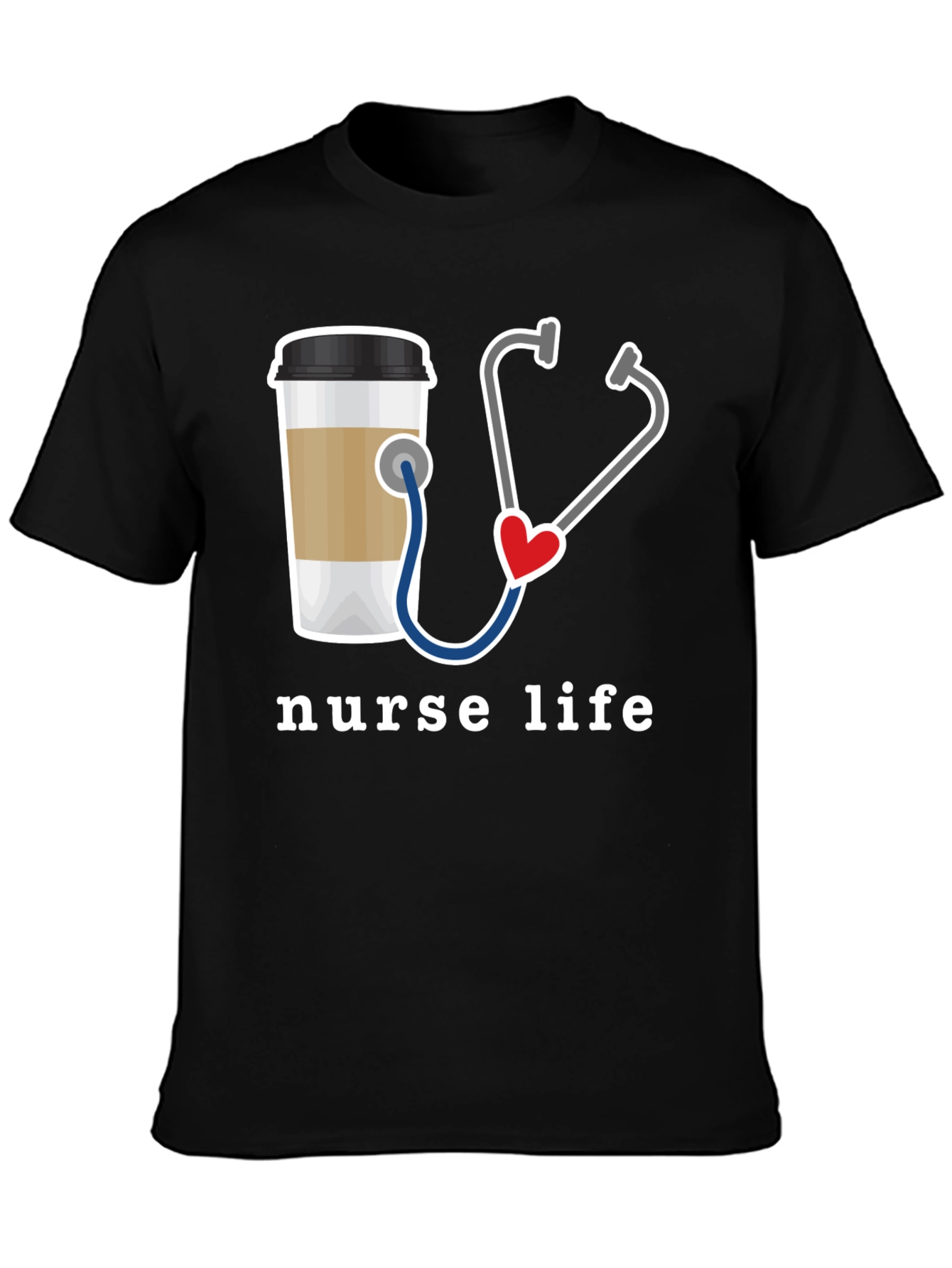 Nurse Life T-Shirt - Coffee & Stethoscope