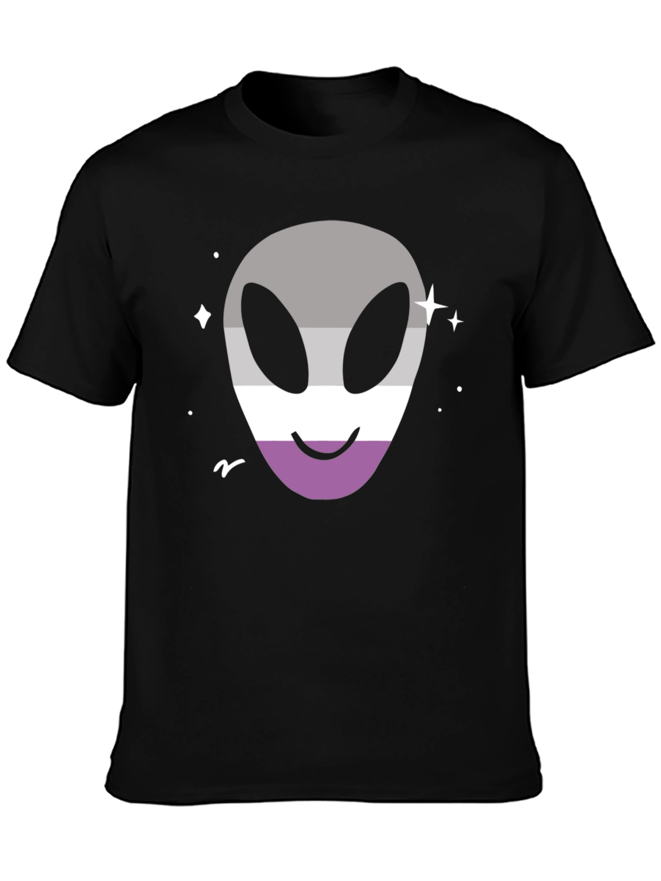 Asexual Pride Alien T-Shirt - Black