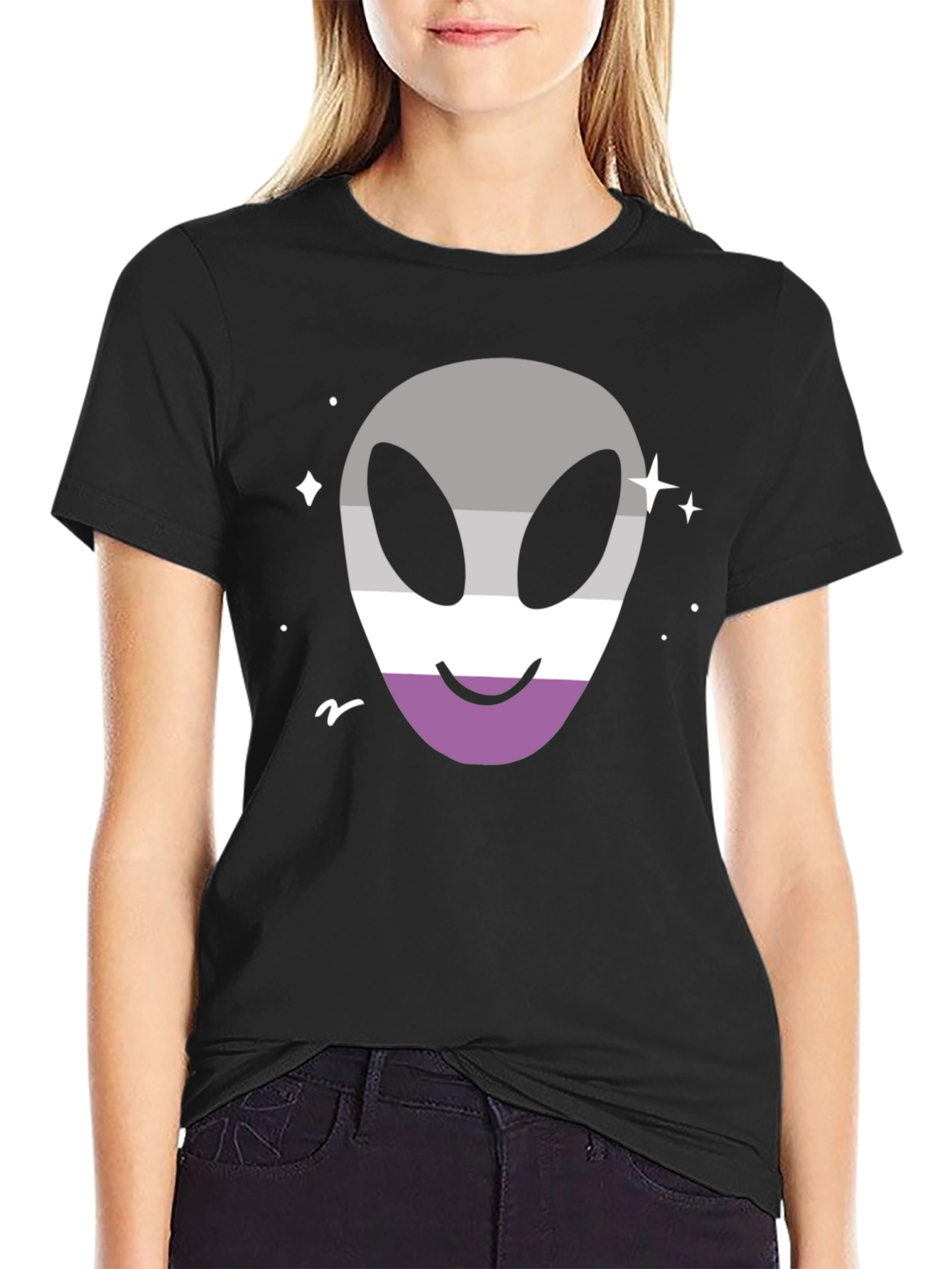 Asexual Pride Alien T-Shirt - Black
