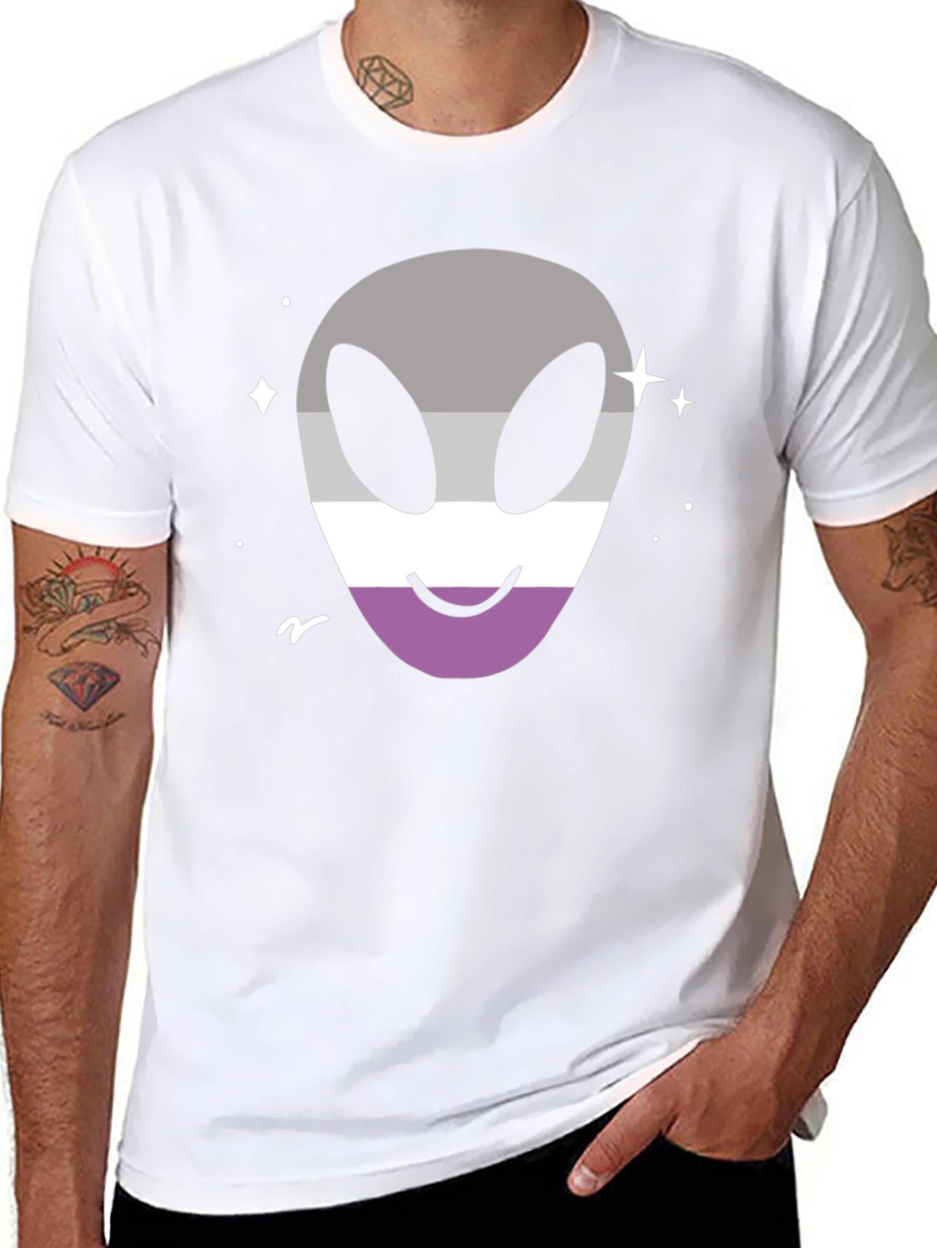 Asexual Pride Alien T-Shirt - Black