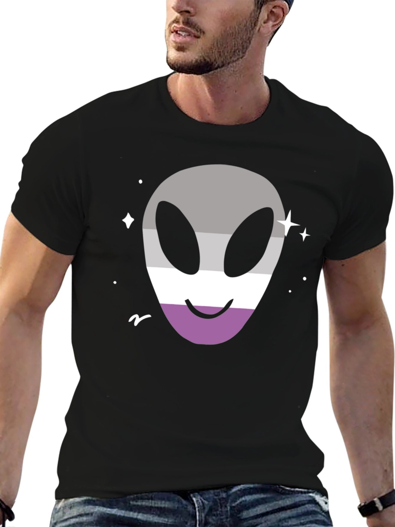 Asexual Pride Alien T-Shirt - Black