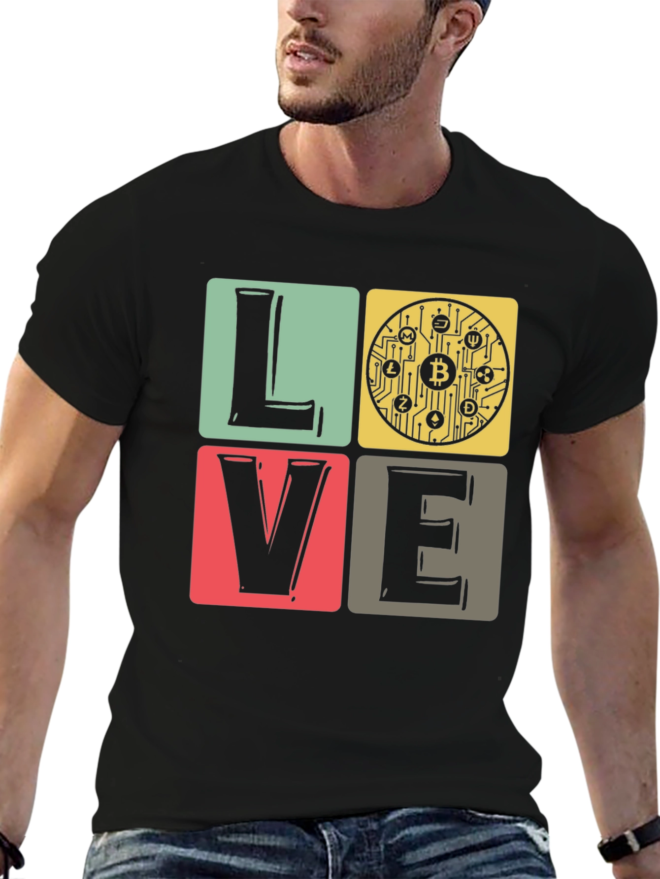 Bitcoin Crypto LOVE T-Shirt - Black Tee