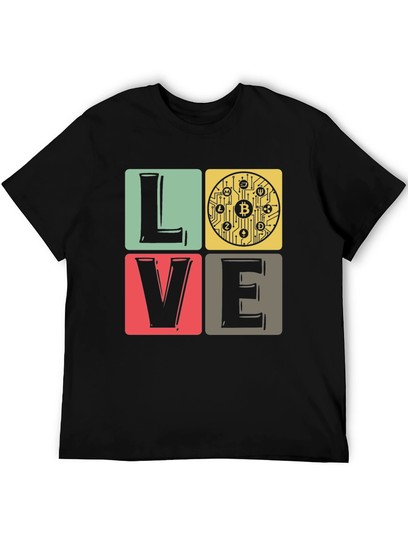Bitcoin Crypto LOVE T-Shirt - Black Tee