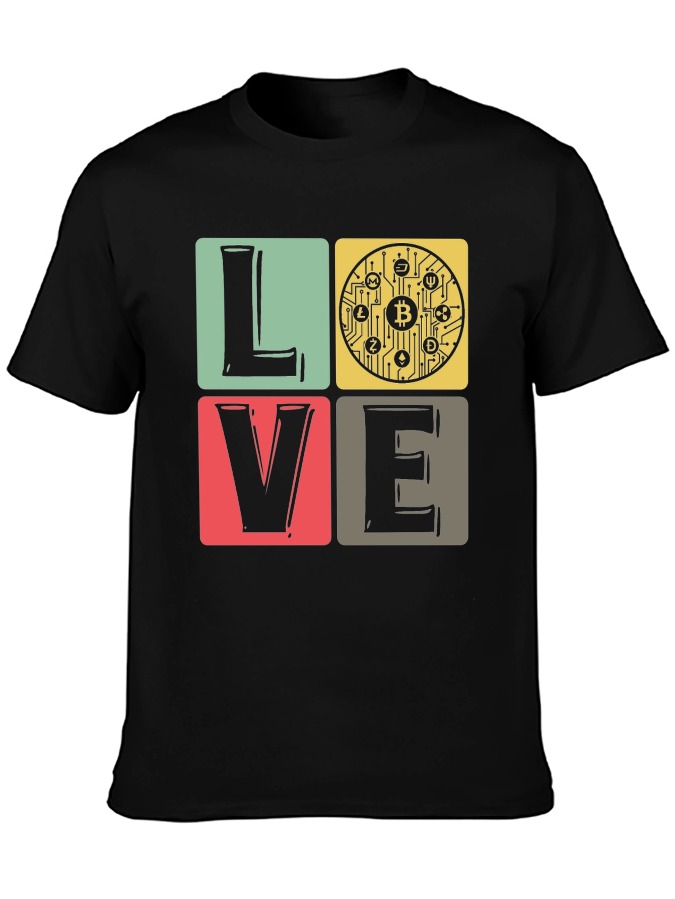 Bitcoin Crypto LOVE T-Shirt - Black Tee