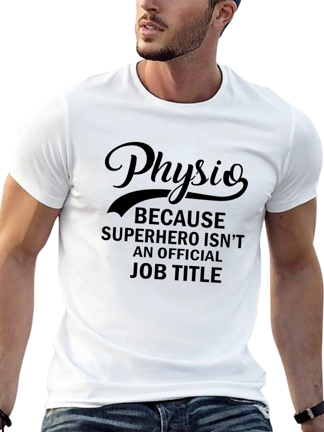 Physio Superhero T-Shirt - Black Cotton Tee